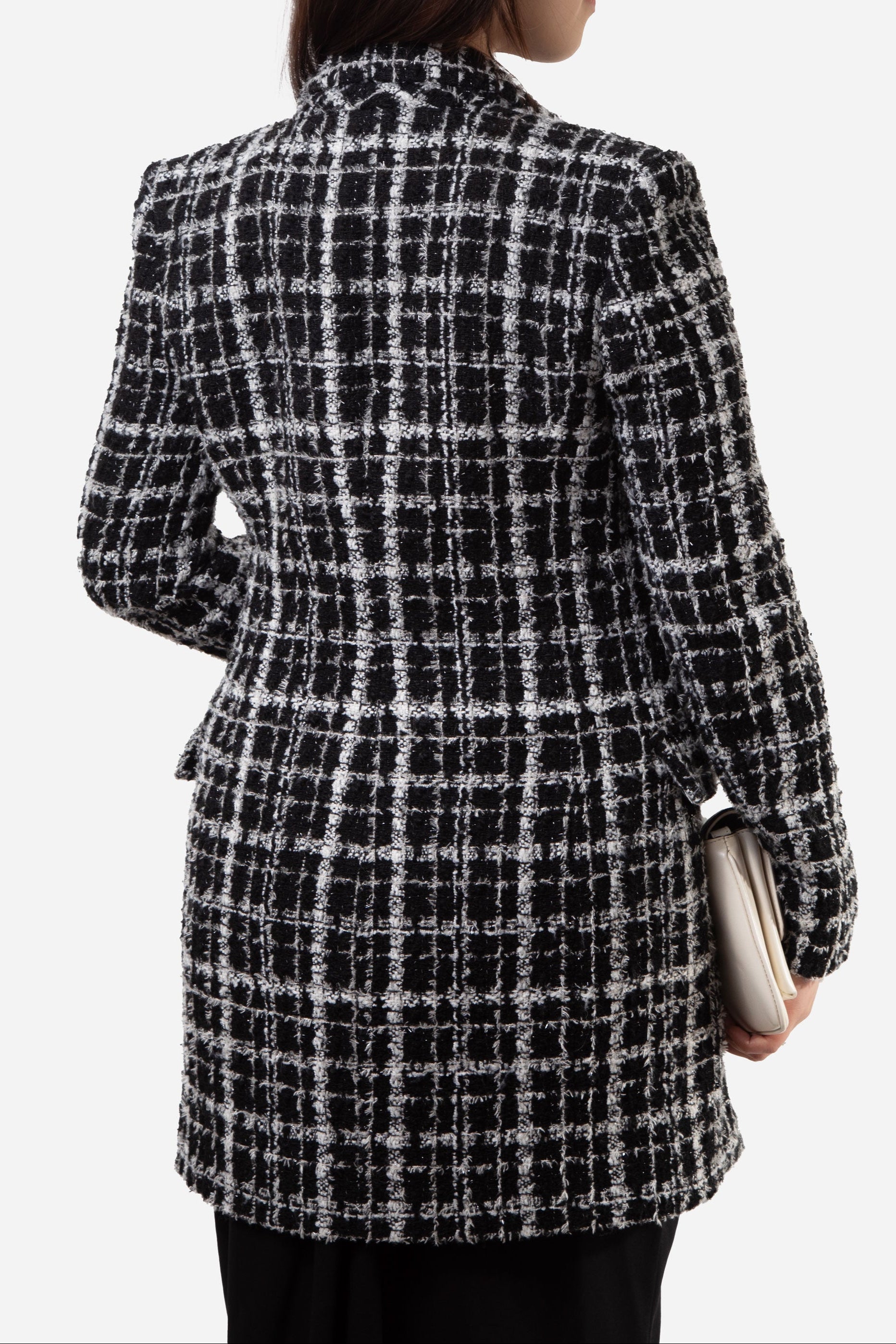 Ronny Kobo Black/White Houndstooth Lily Coat Size XS