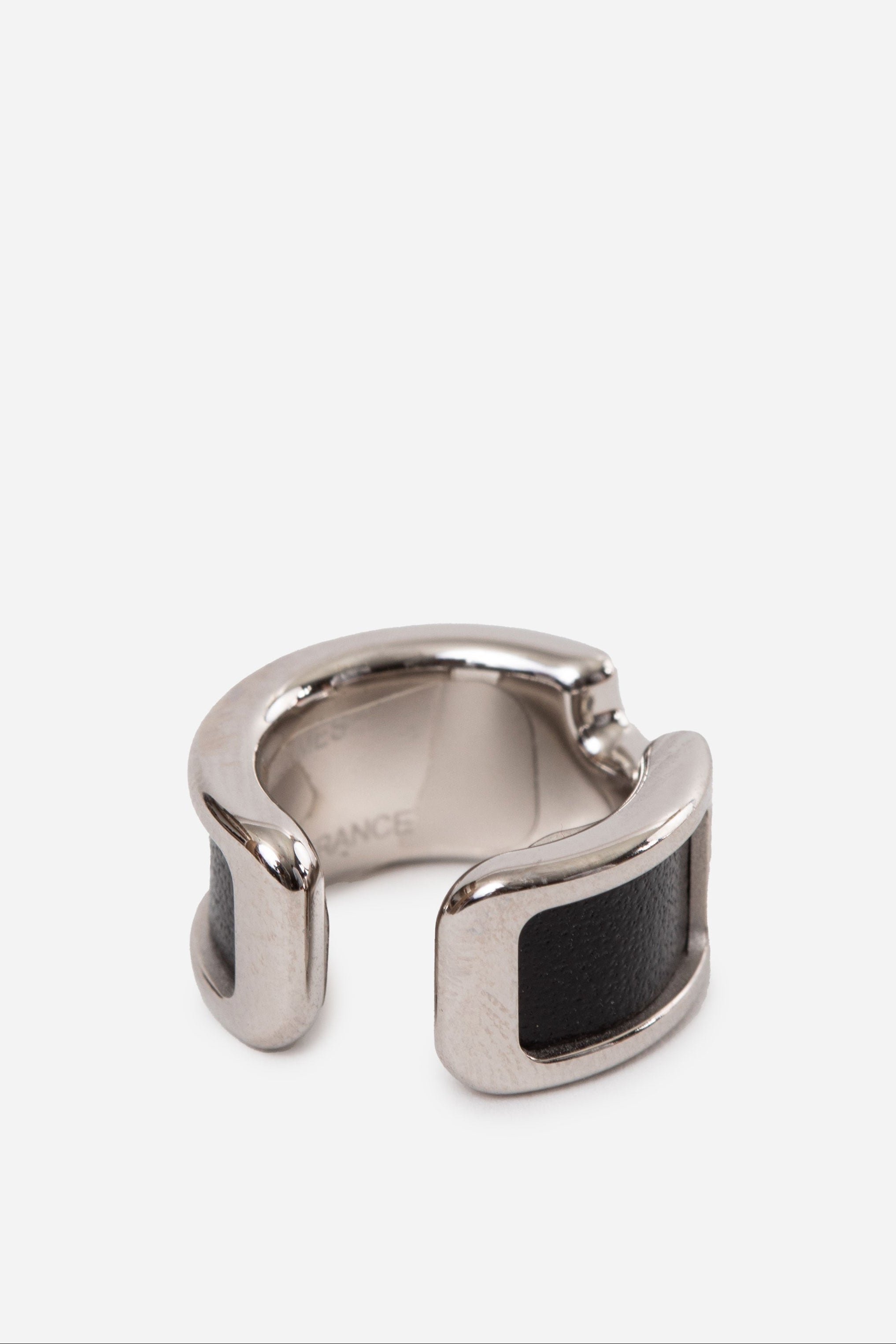 Hermès Silver/Black Calfskin Olympe Ear Cuff