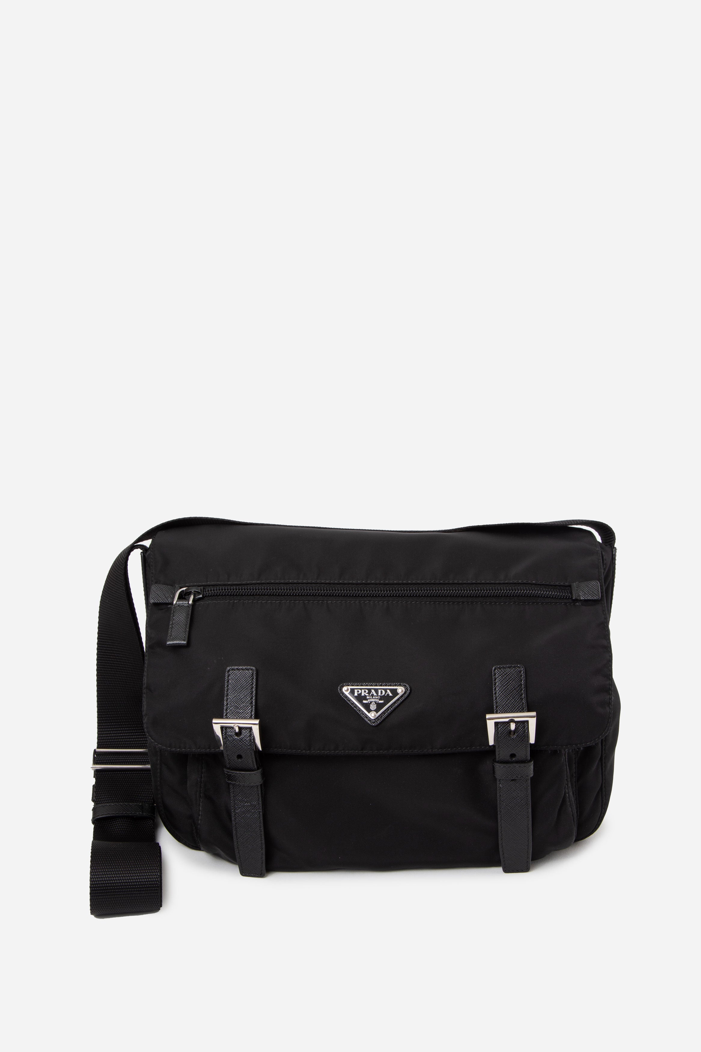 Prada Black Re-Nylon Messenger Bag