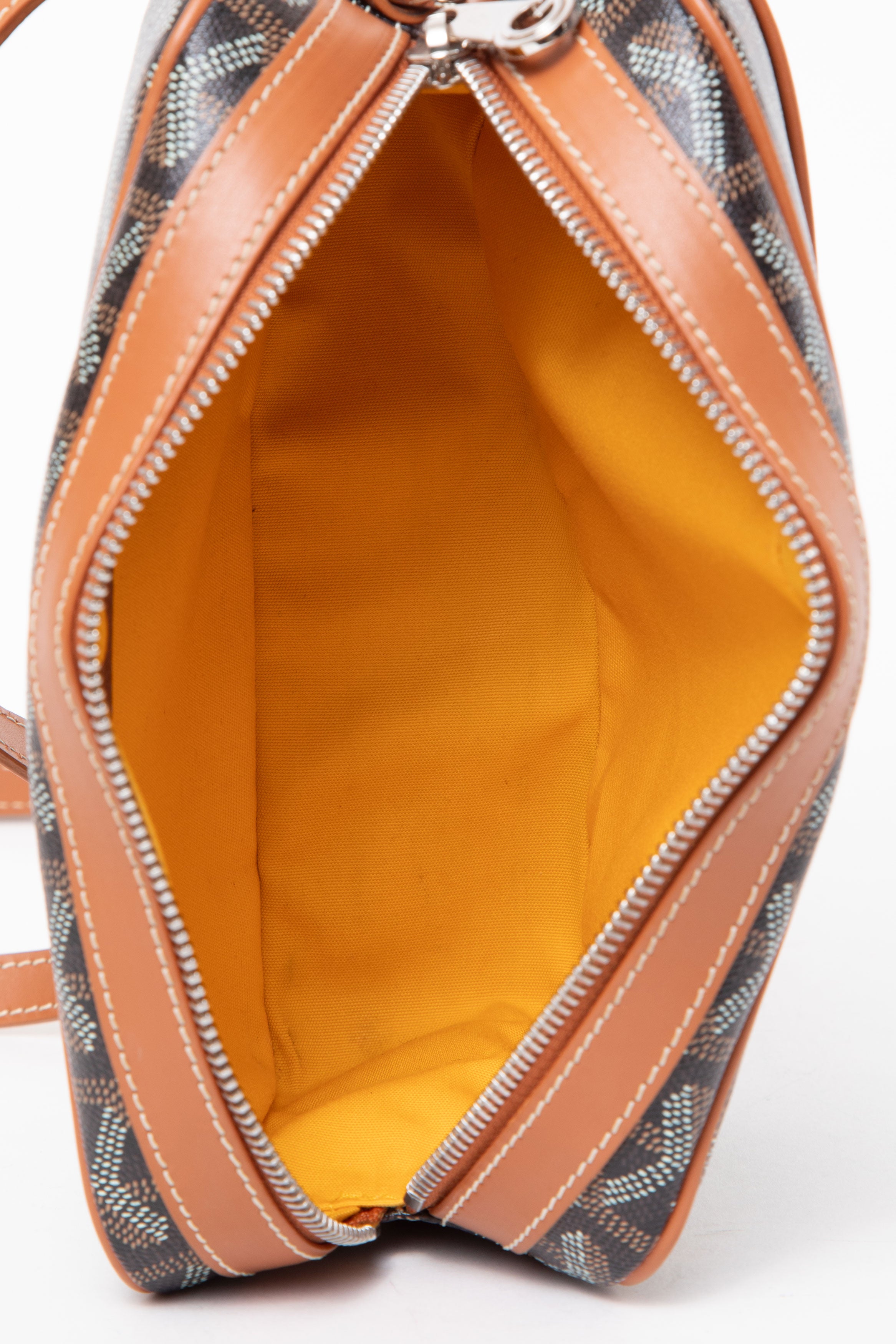 Goyard 2021 Goyardine Black Gold Sac Cap Vert Crossbody Bag