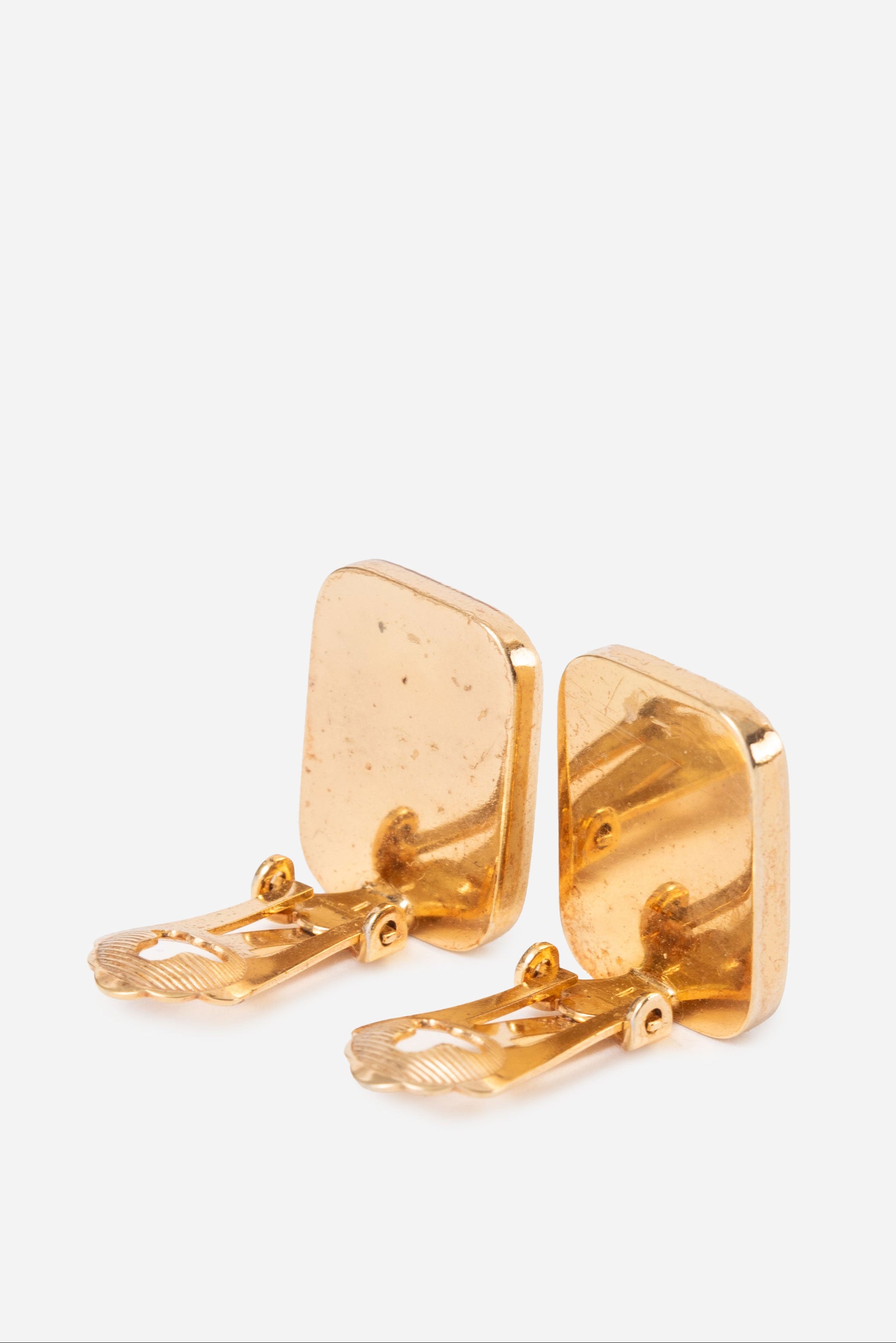 Dior Vintage Cube Rhinestone Earrings Clip-on