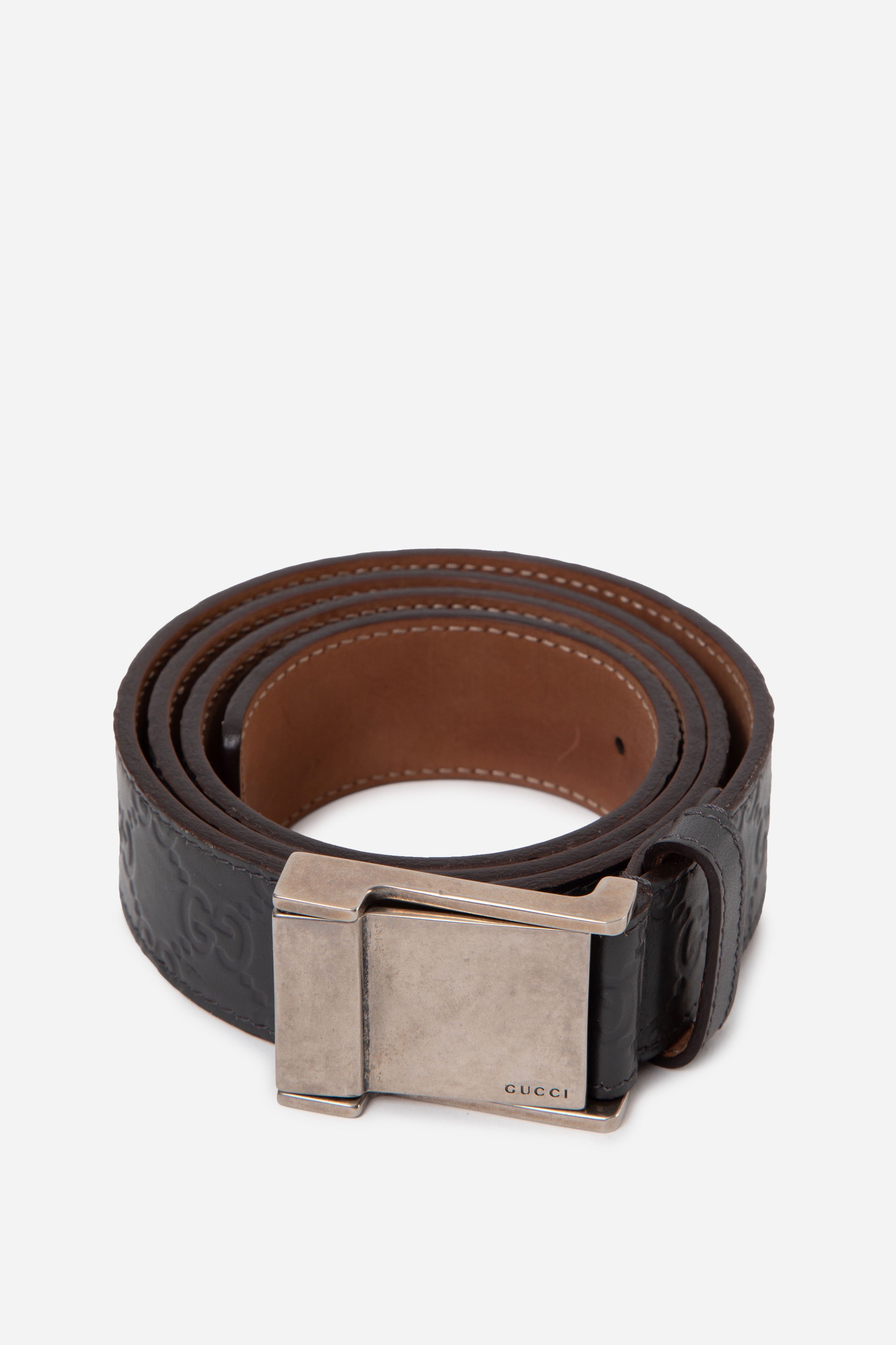 Gucci Grey Leather 35MM Belt #95/38
