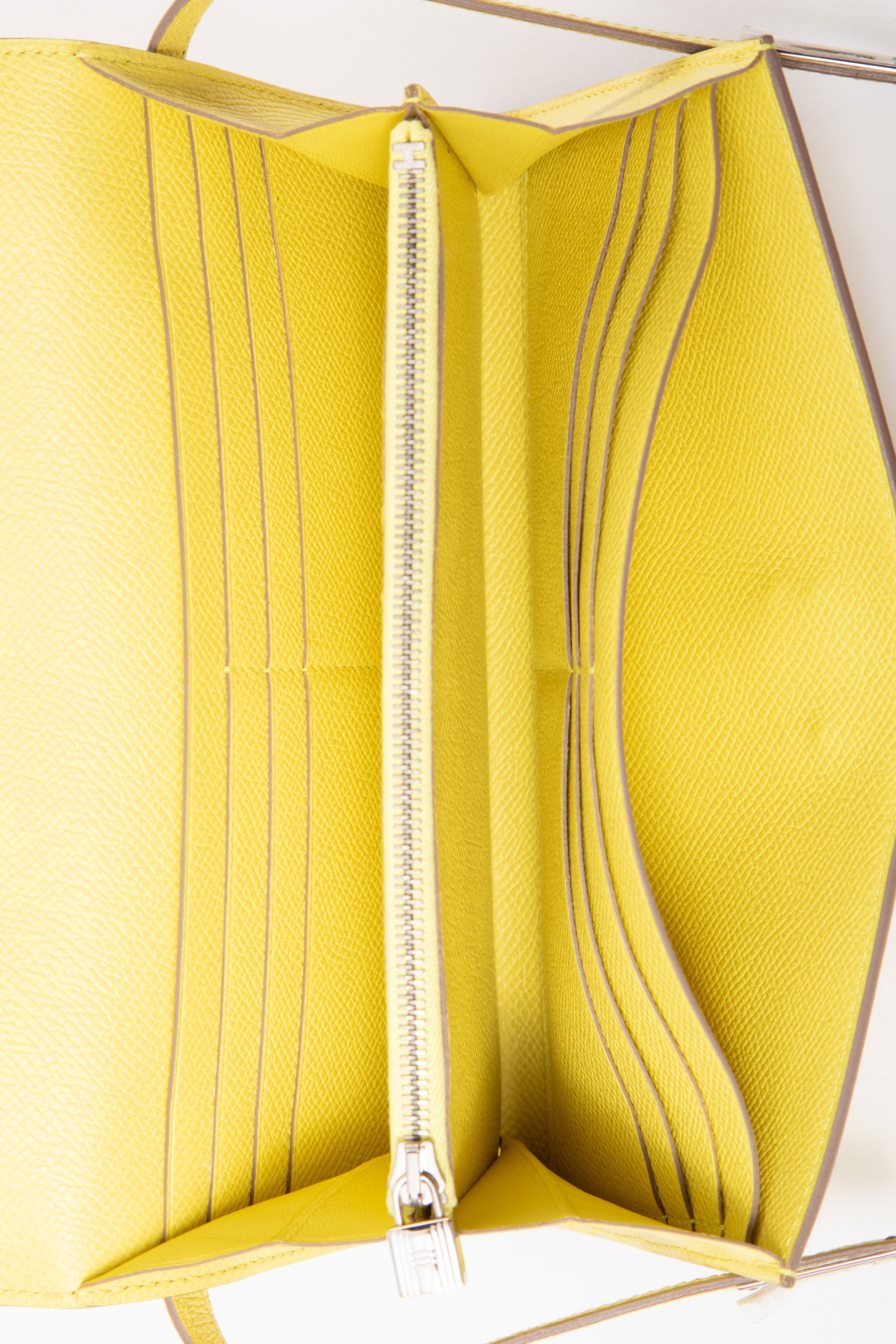 Hermes 2014 Long Kelly Wallet Epsom Yellow PHW