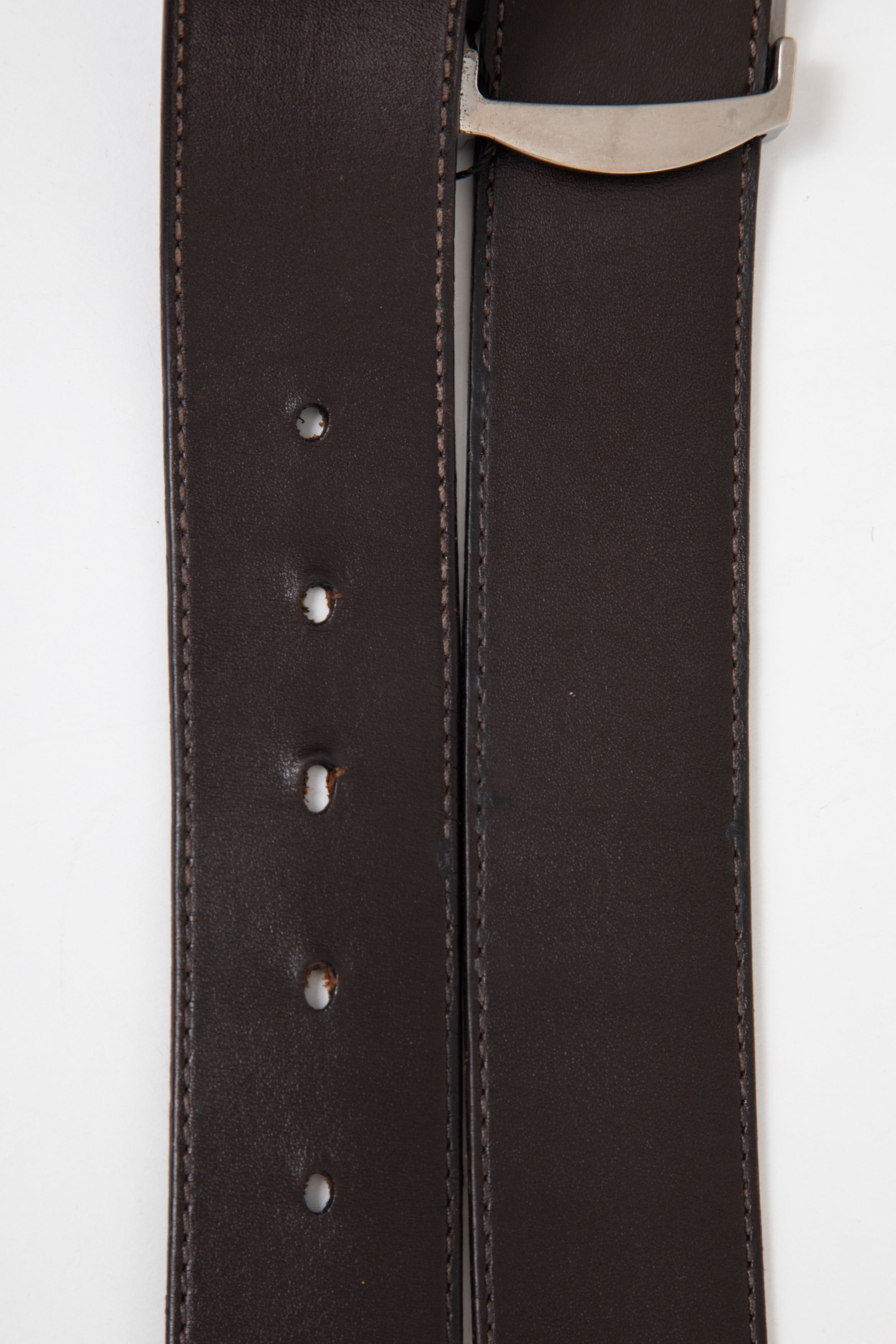 Louis Vuitton Black/Brown Leather Reversible LV Initiales Belt #90/36 38MM