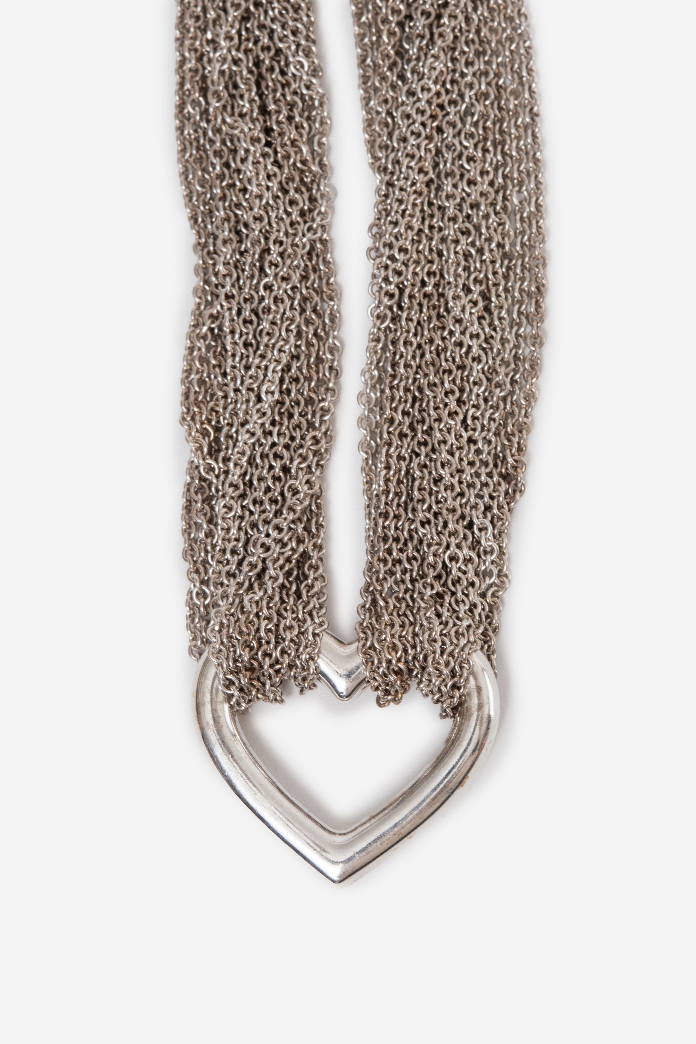 Tiffany & Co. Sterling Silver Open Heart Multi Strand Bracelet