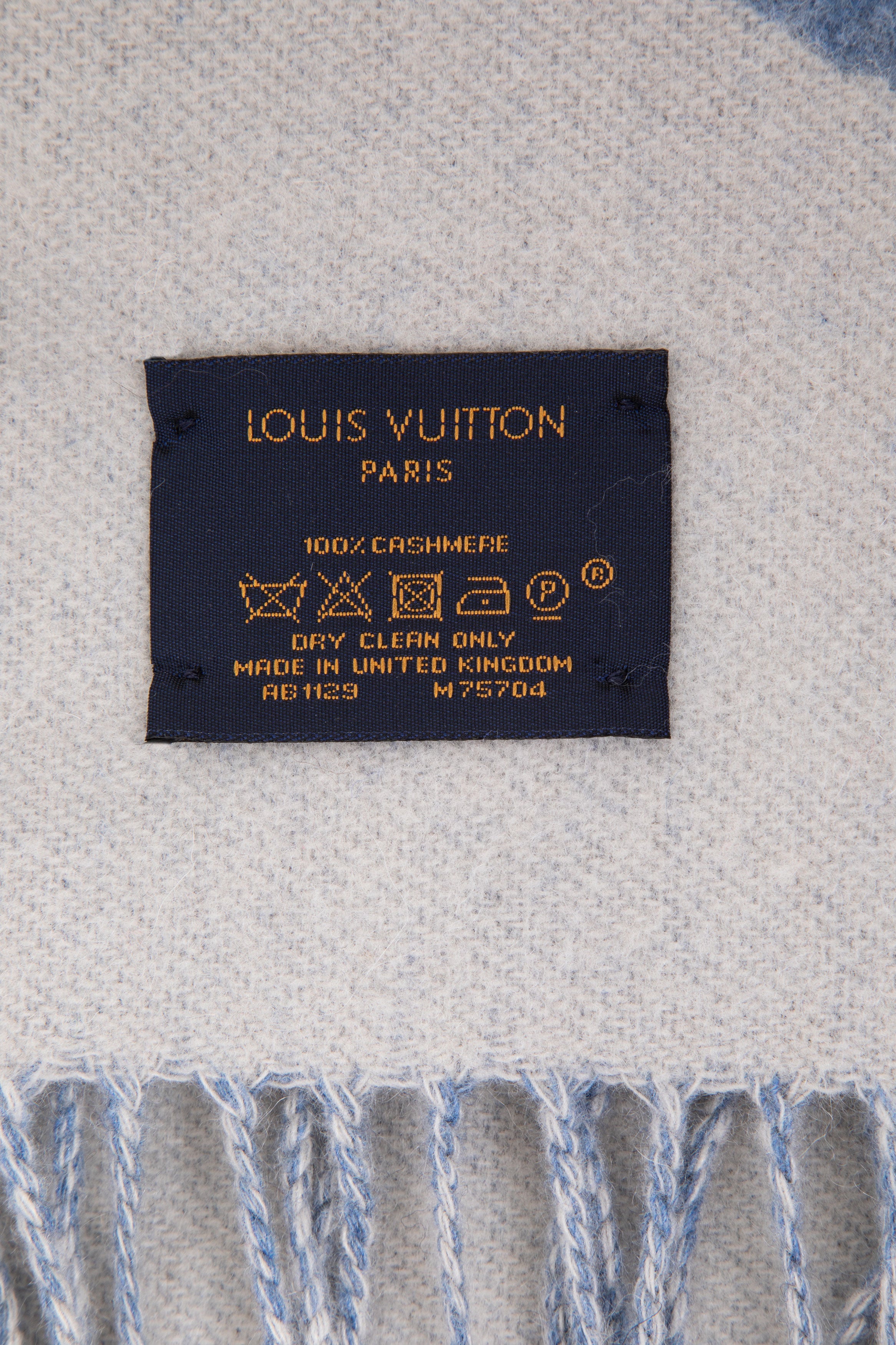 Louis Vuitton Blue/White Cashmere 'Reykjavik' Scarf