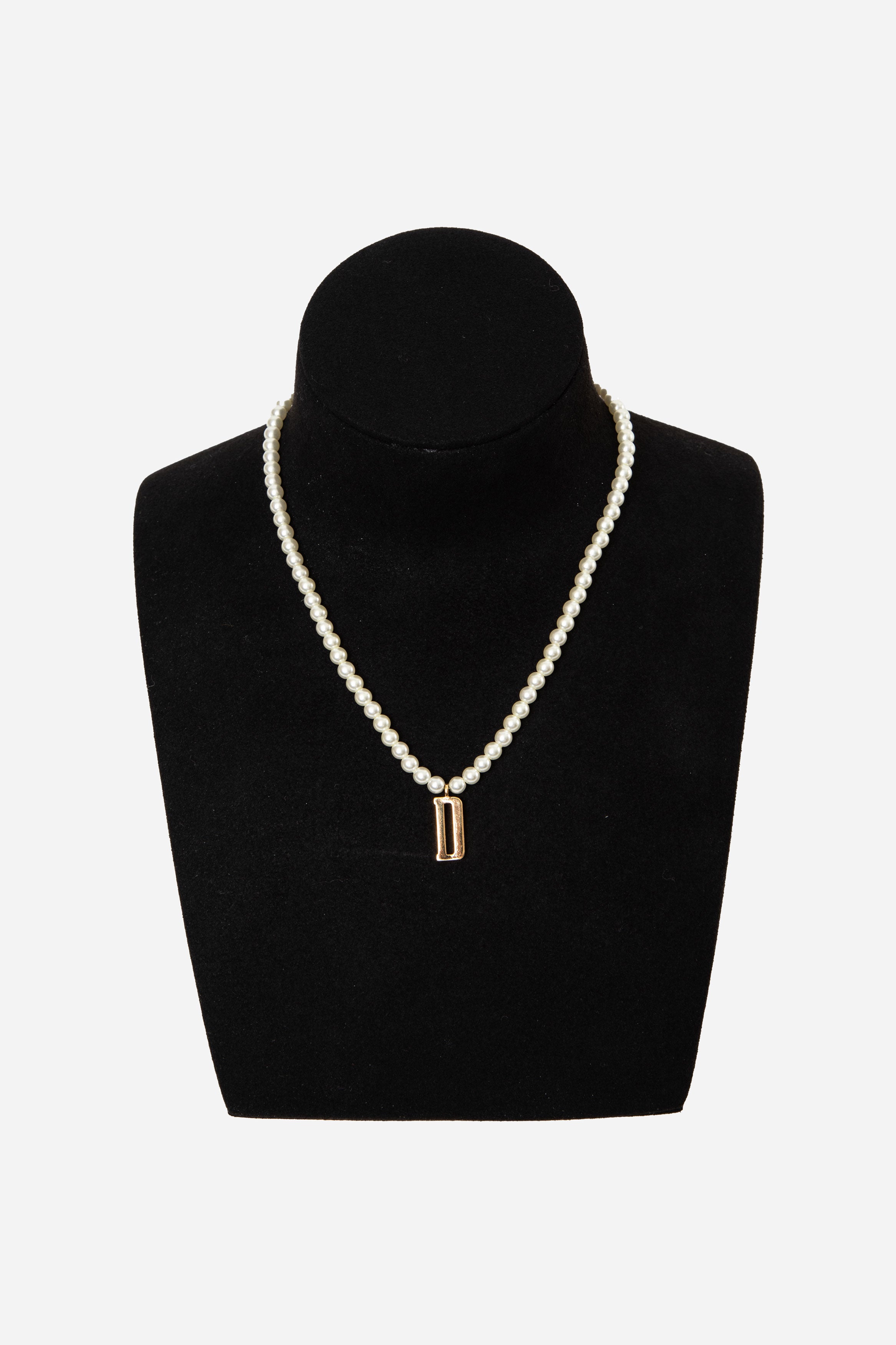 Dior Gold-Tone Pearl Necklace with “D” Charm