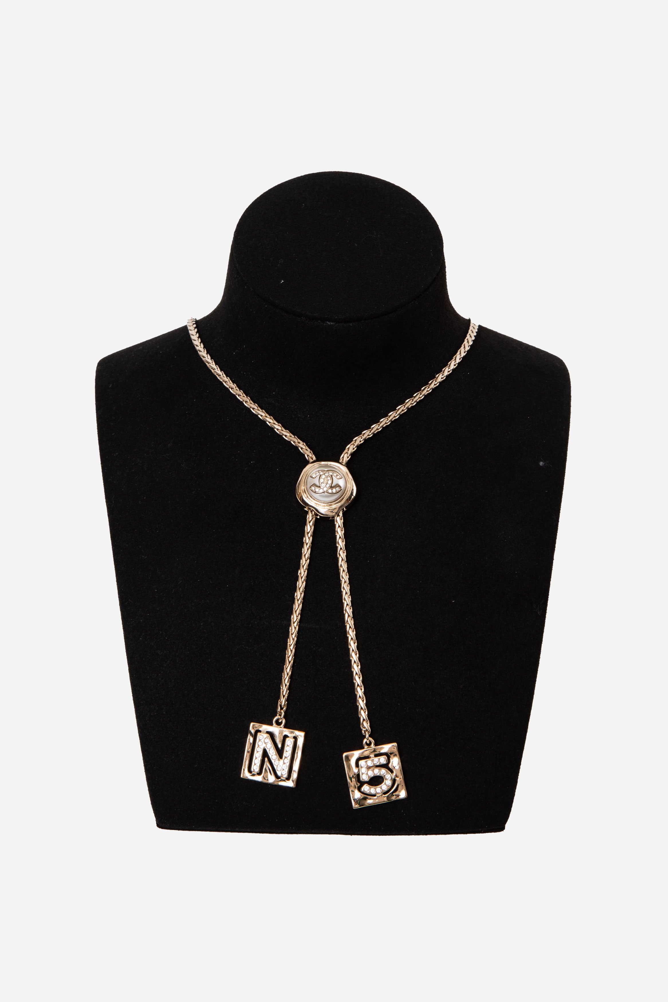 Pre-Owned Chanel 2022 CC Sliding Necklace with N&5 Charms