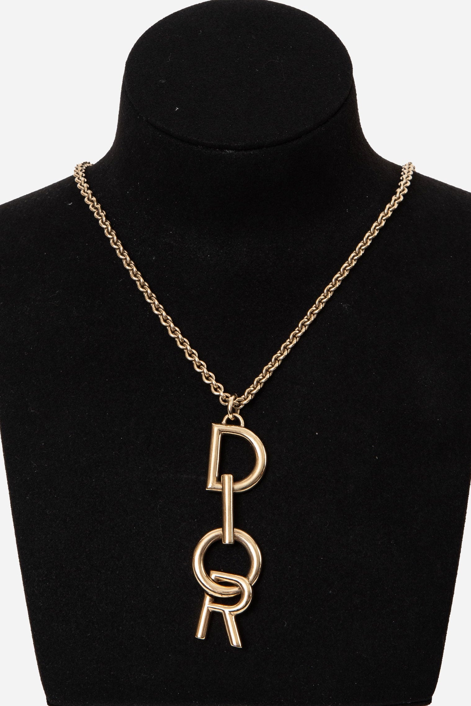 Christian Dior CD Logo Chain Long Necklace