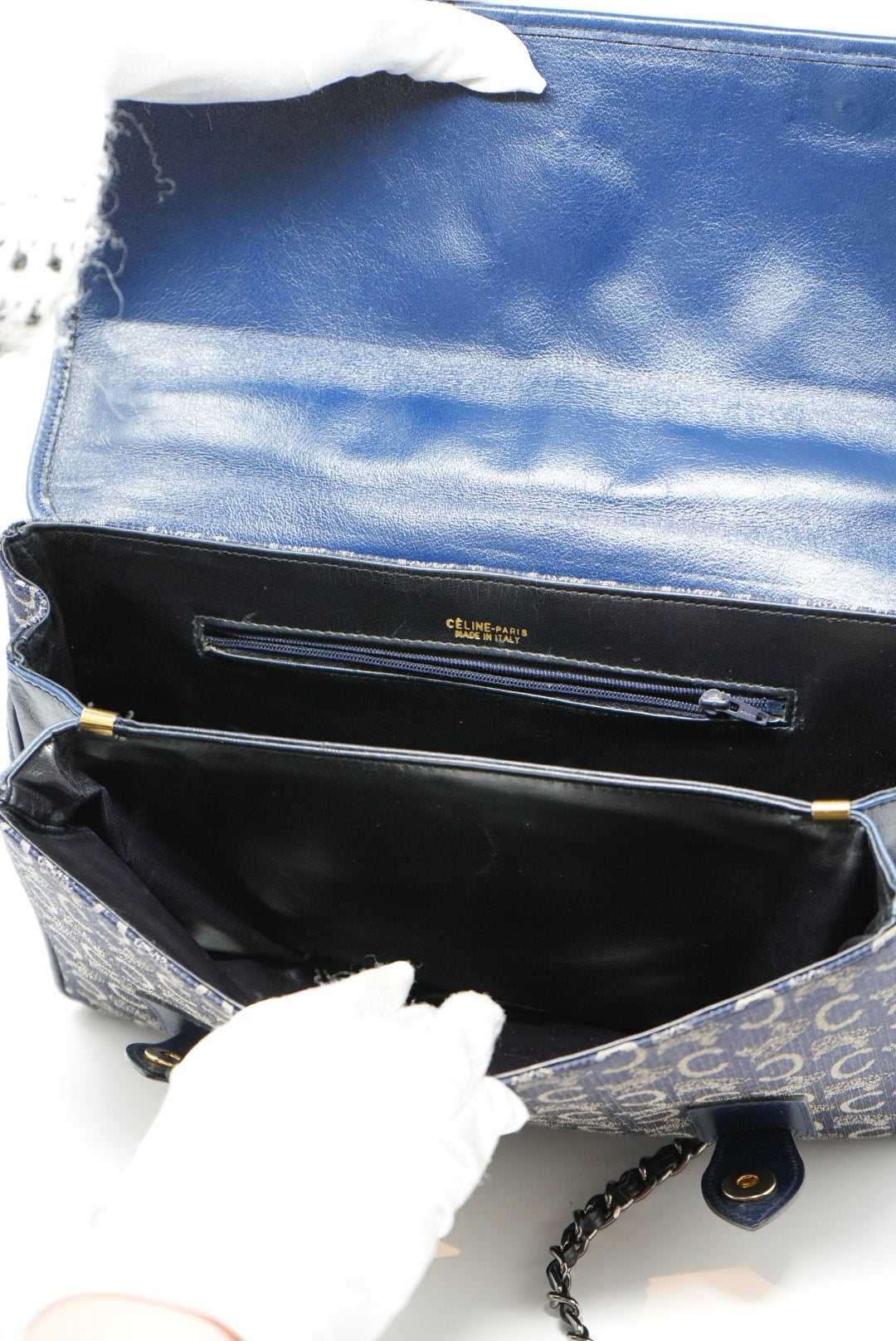 CELINE Blue Macadam Handle Bag