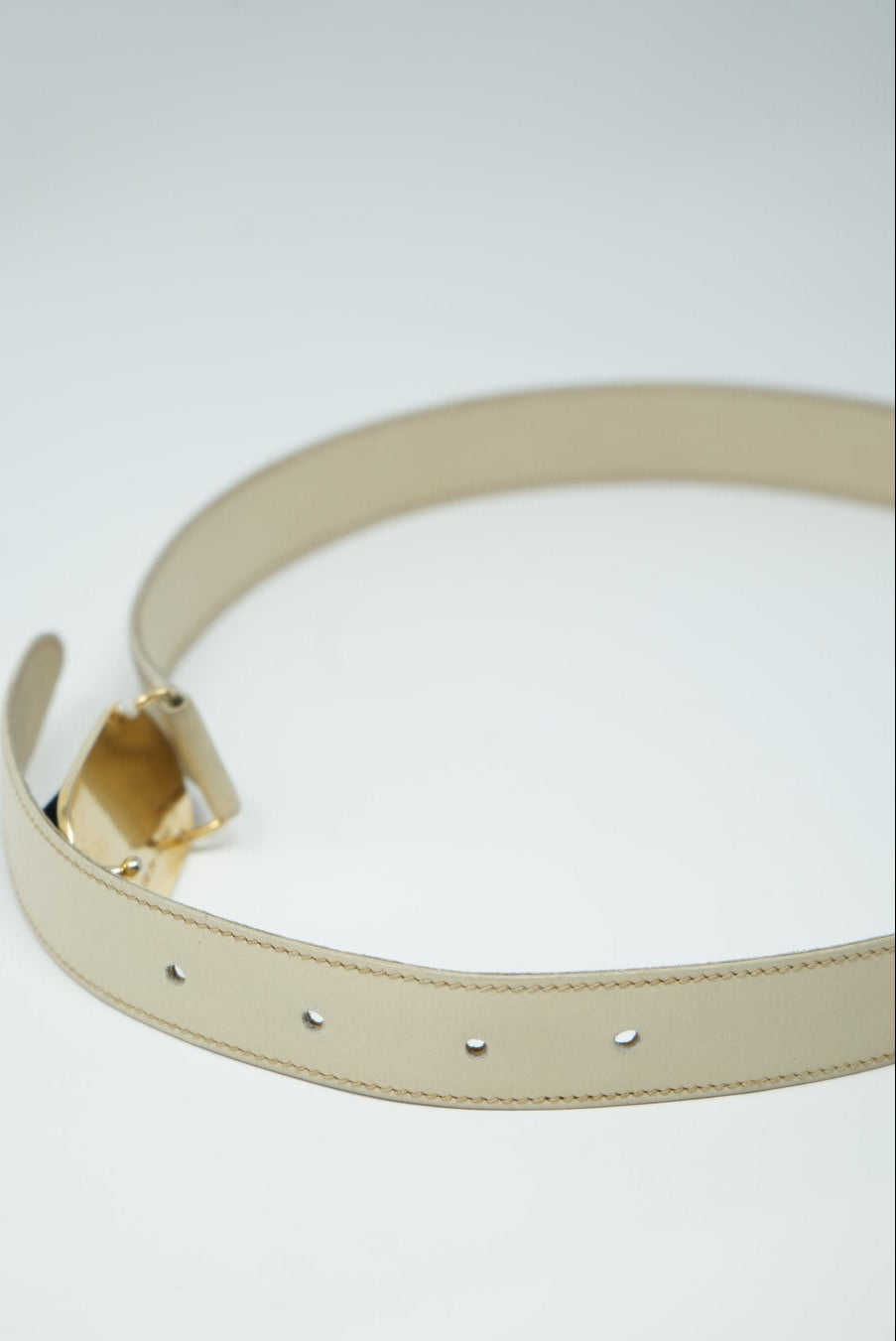 Gucci White Leather Belt