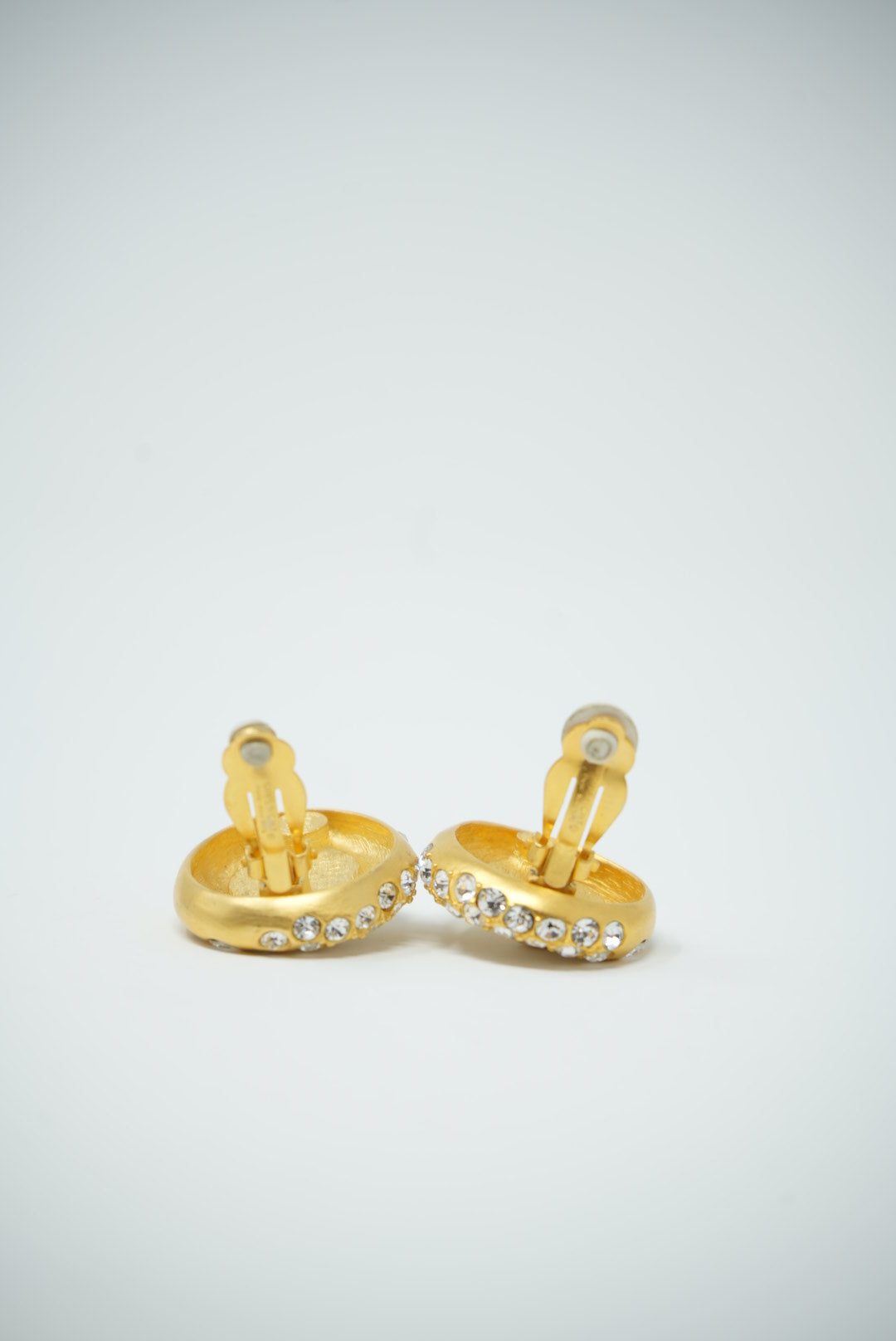 Givenchy Faux Pearl Rhinestone Earrings Clip-On