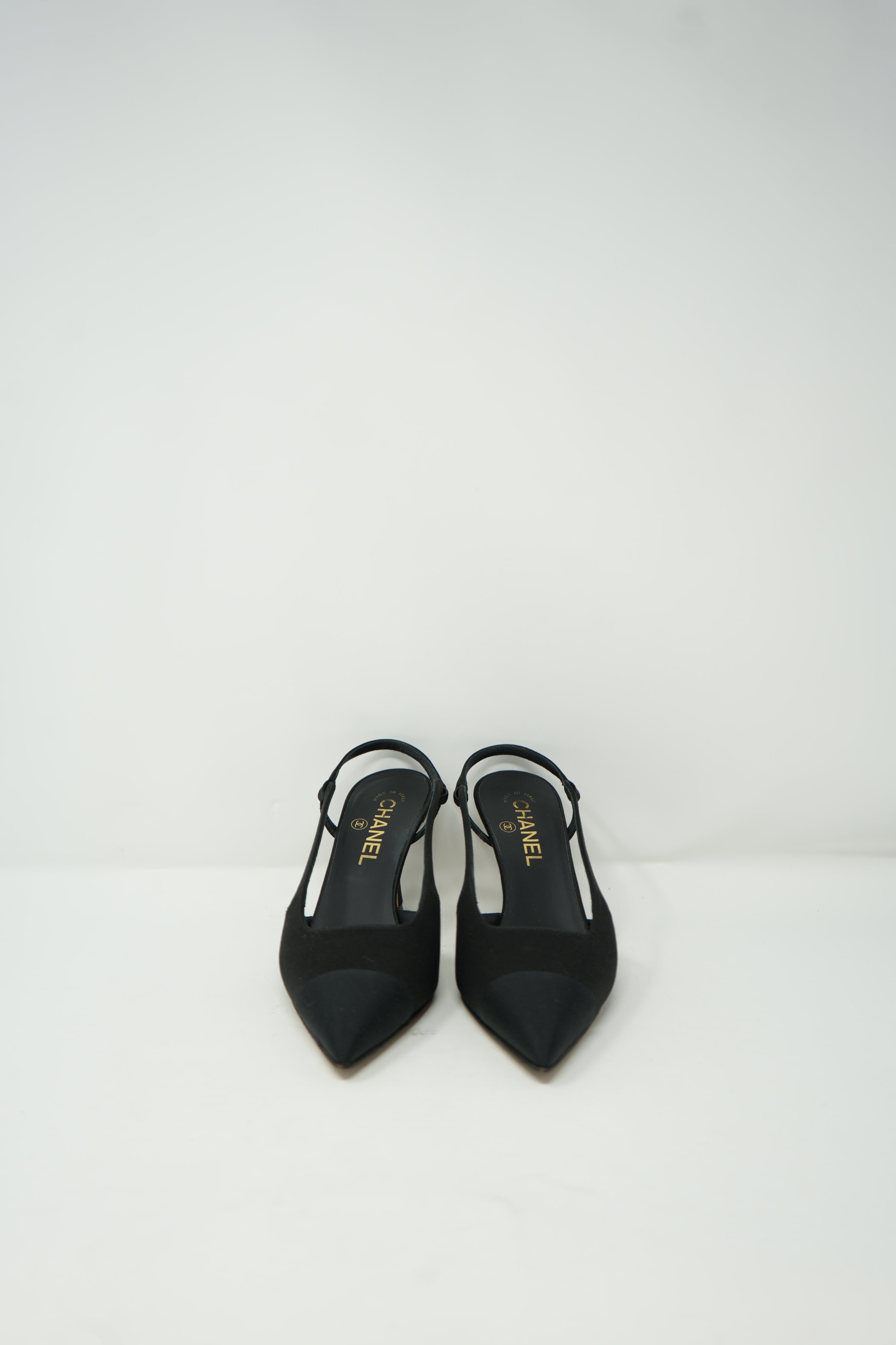 Pre-Owned Chanel Satin Slingback Heels