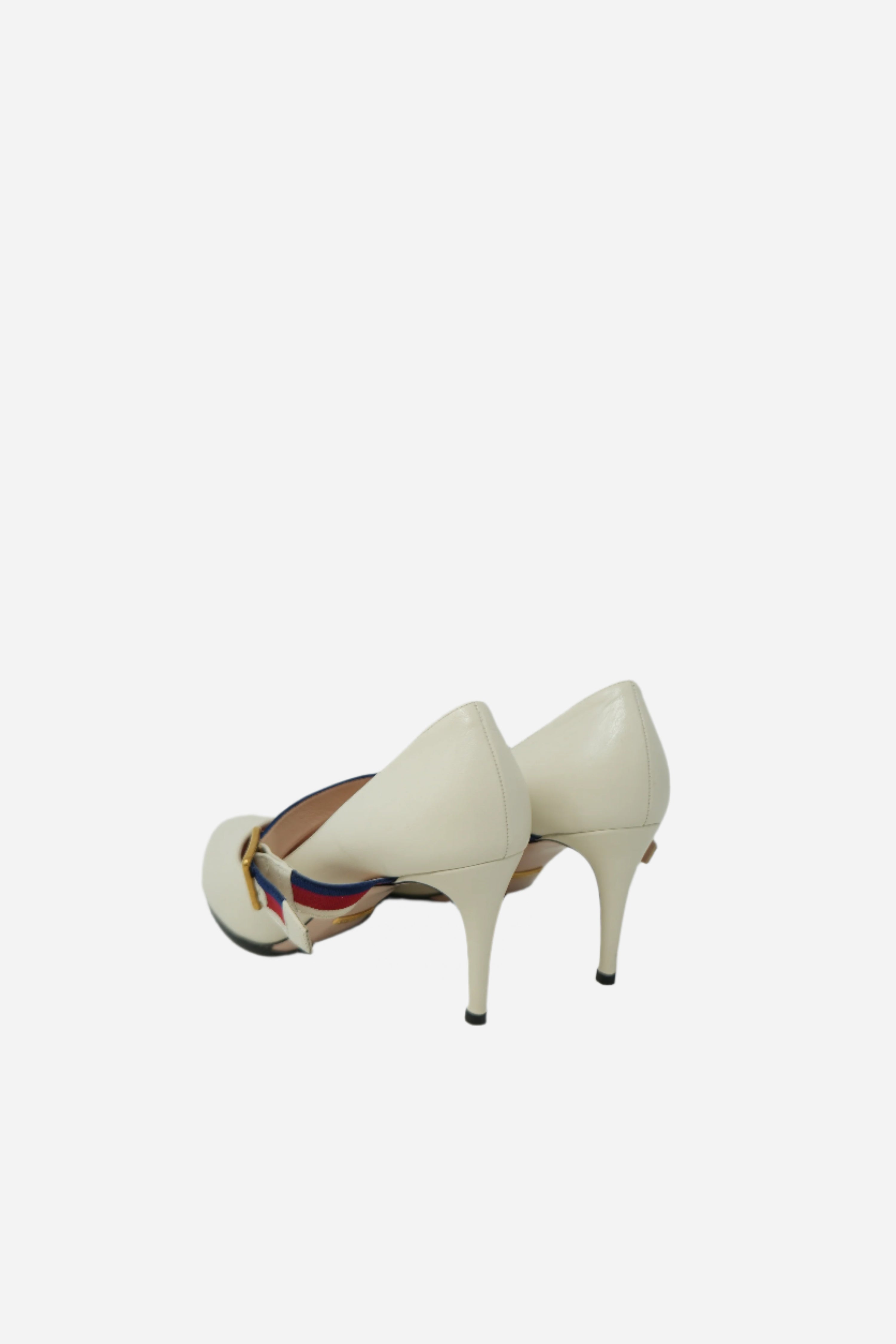 Gucci White Leather Sylvie Pumps