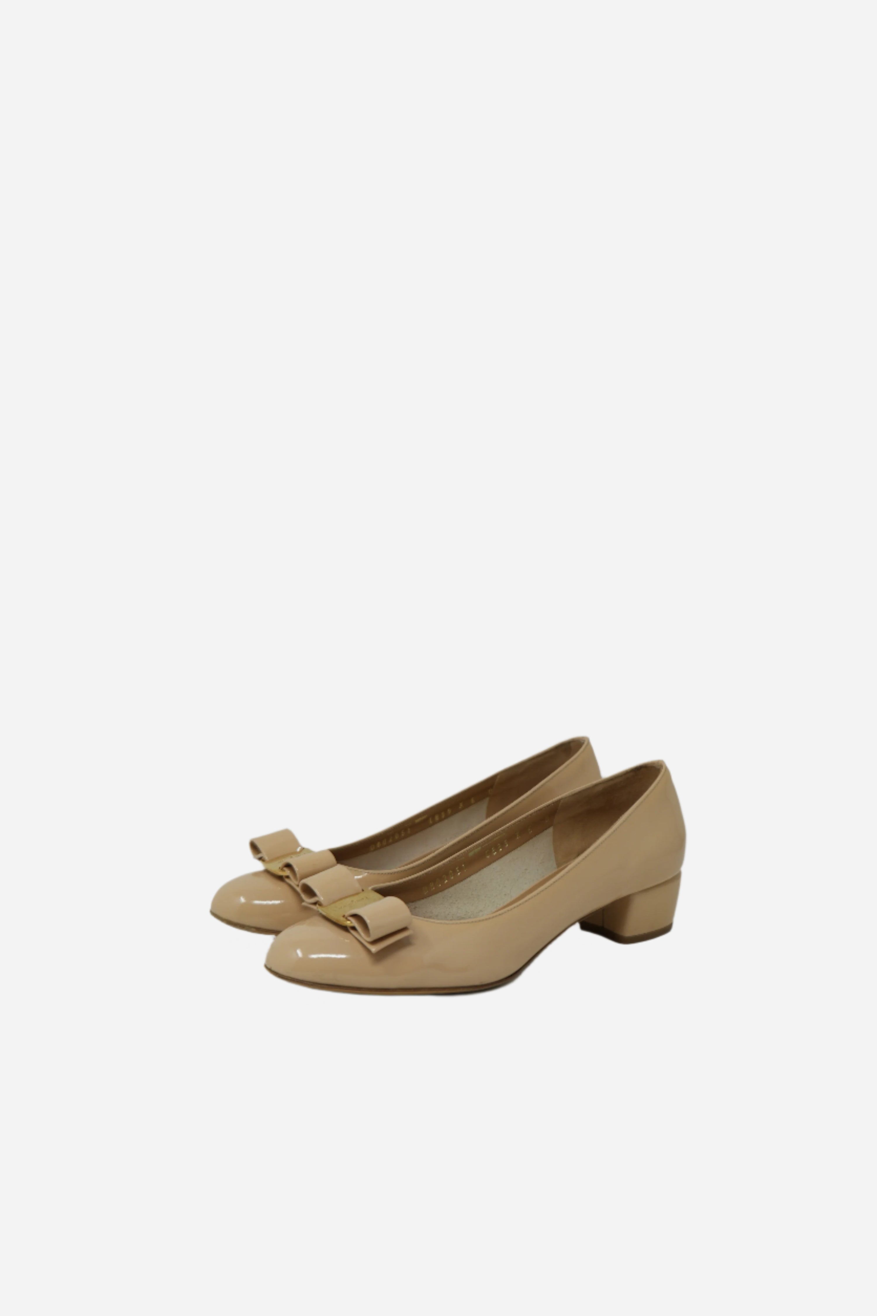 Ferragamo Patent Vara Bow Pumps