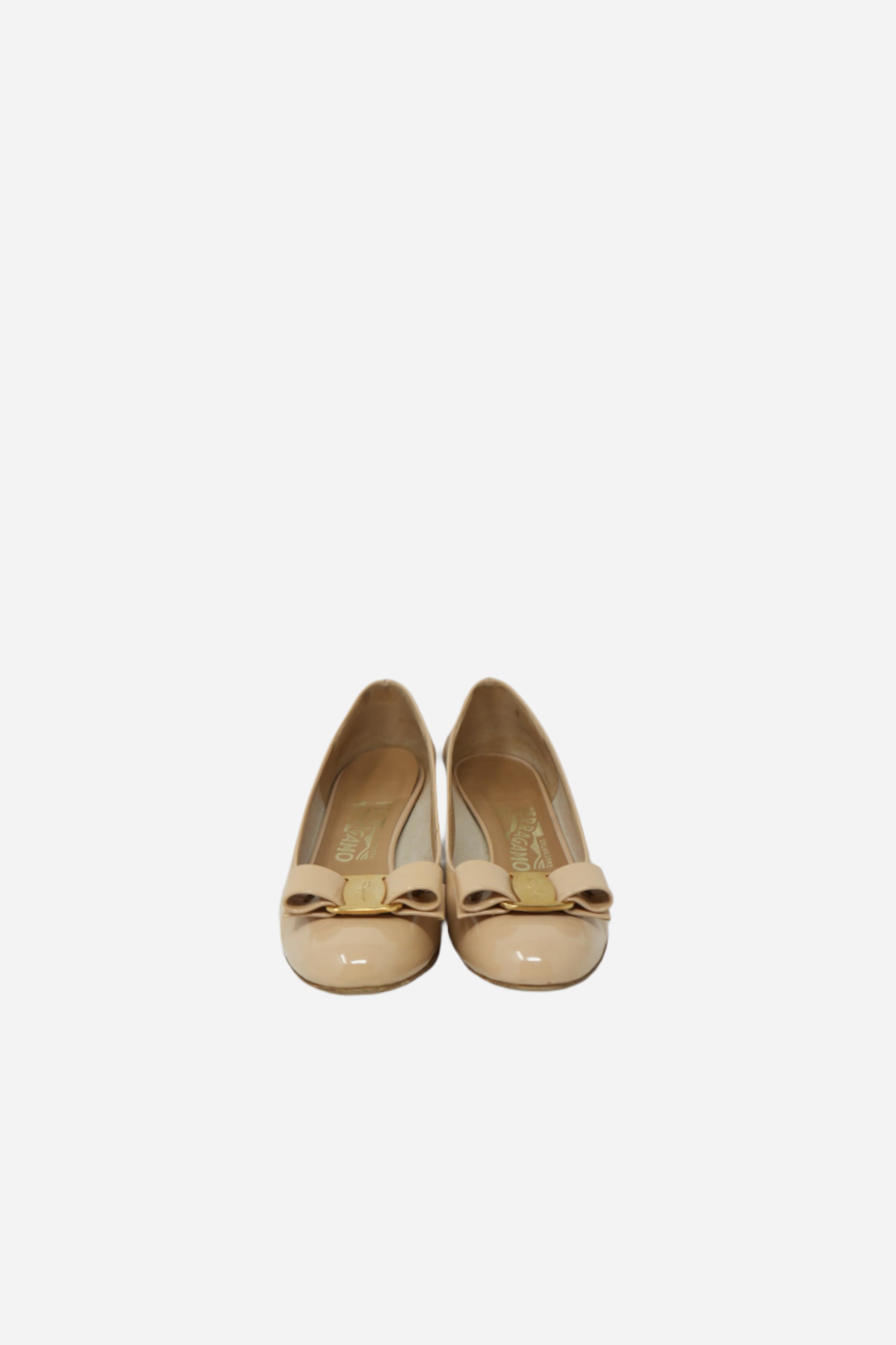 Ferragamo Patent Vara Bow Pumps