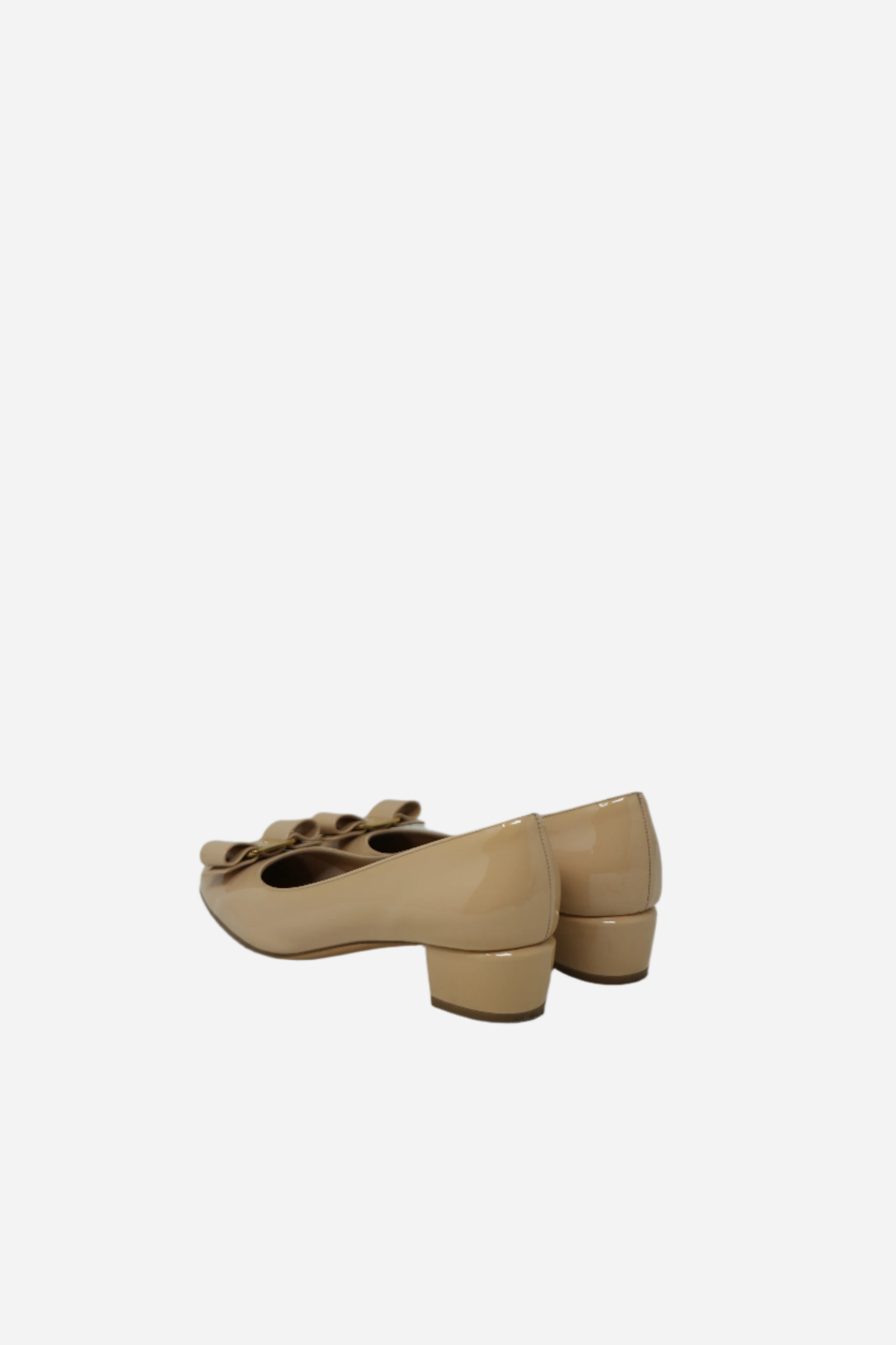 Ferragamo Patent Vara Bow Pumps
