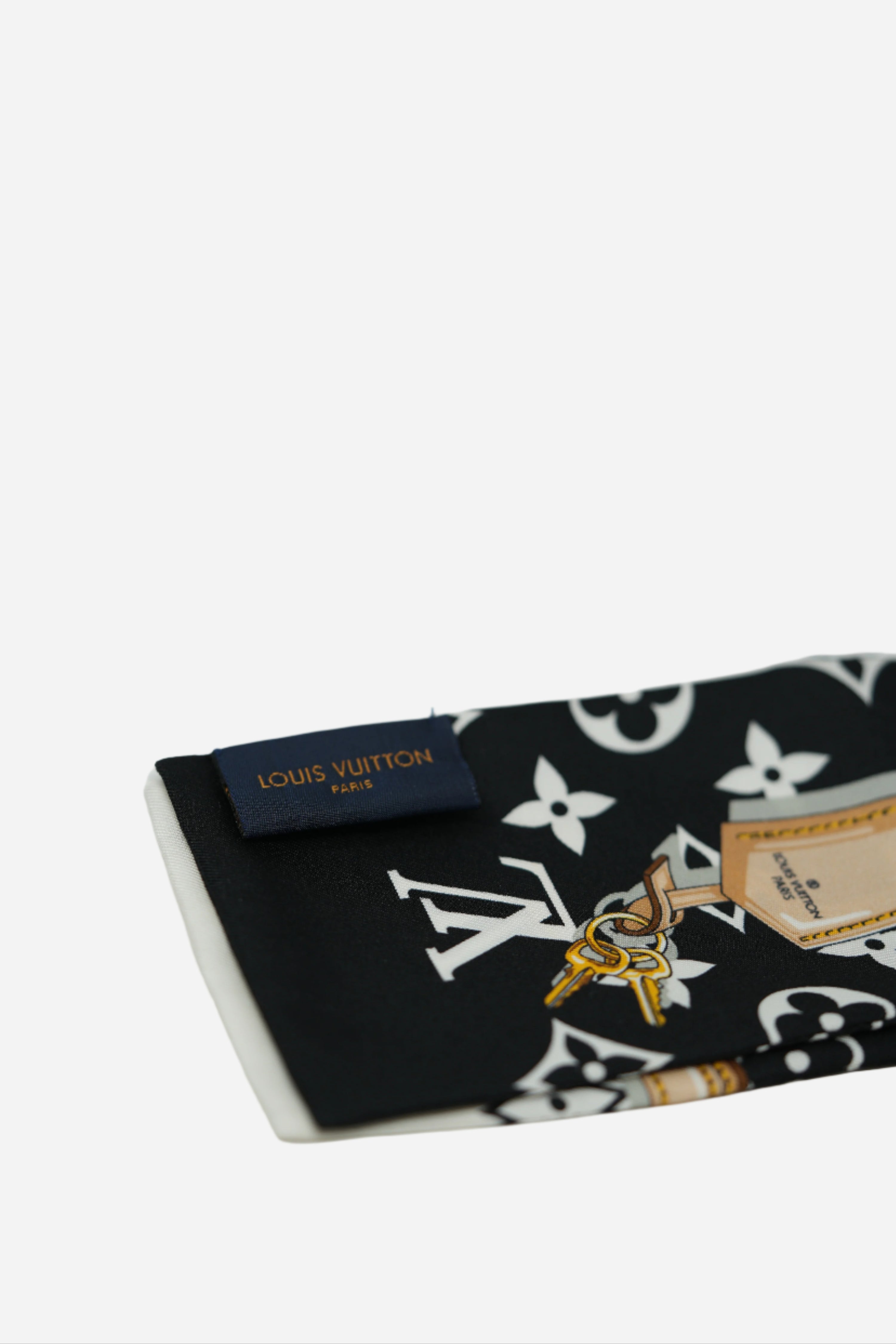 Louis Vuitton Monogram Bandeau Silk Scarf Black/White