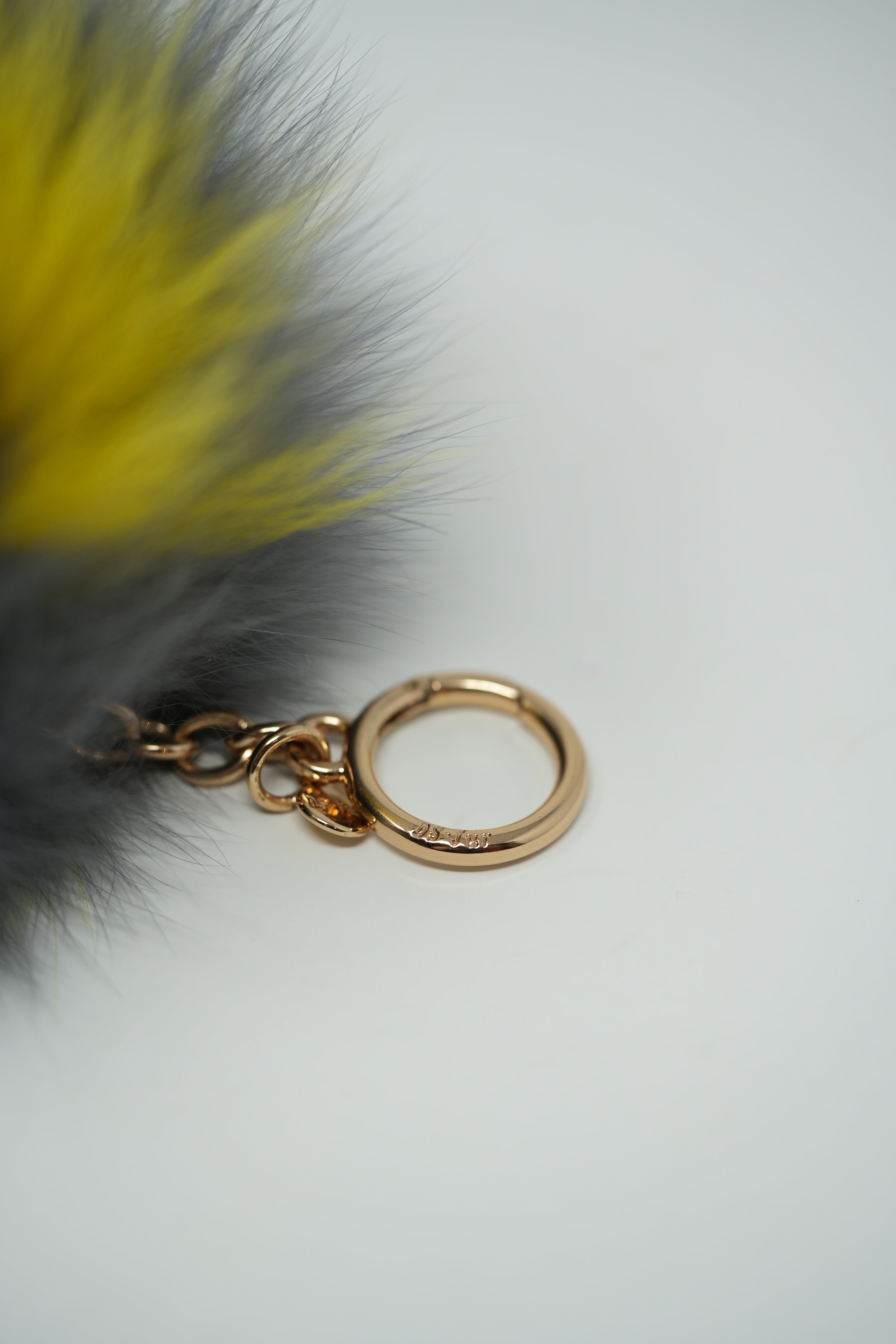 Fendi Fox Fur Charm Grey/Yellow