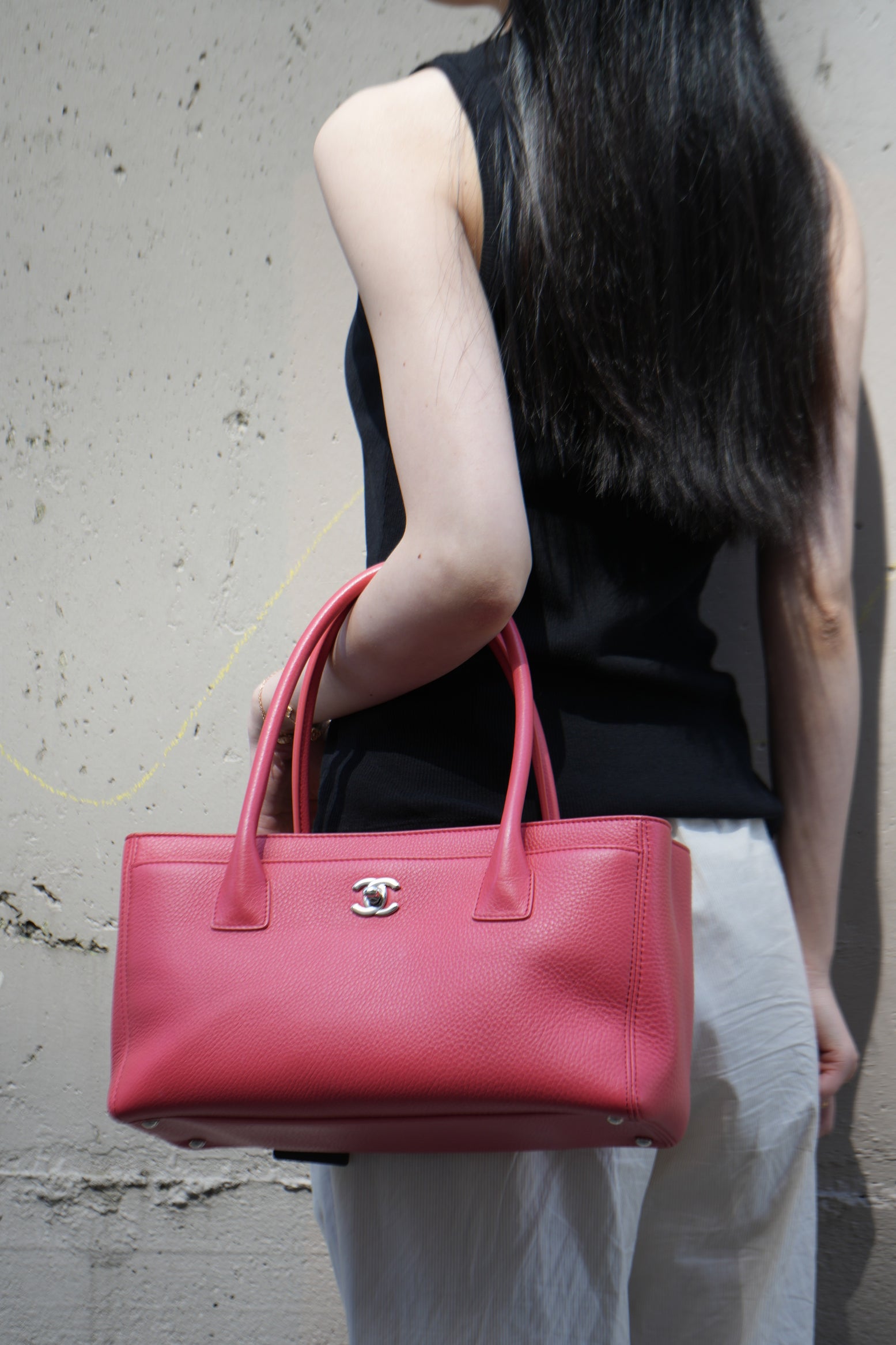 Pre-owned Chanel Calfskin Mini Tote