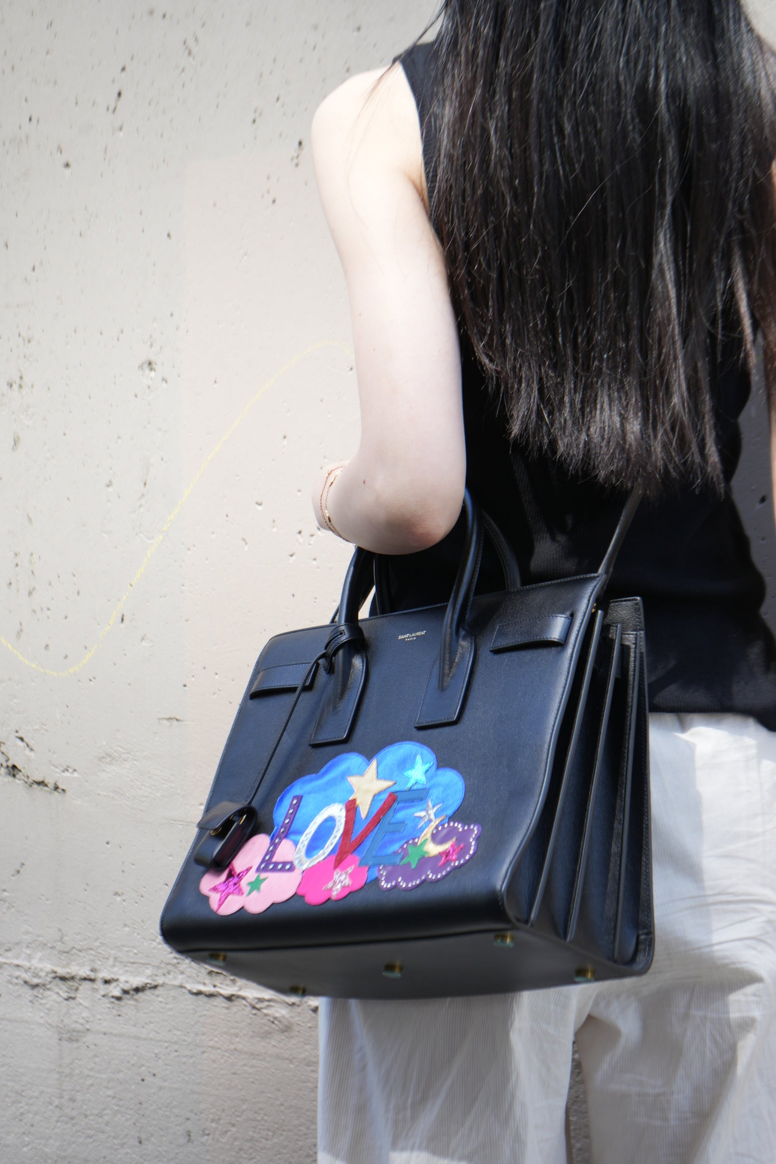 Saint Laurent Sac De Jour Black Handle Bag