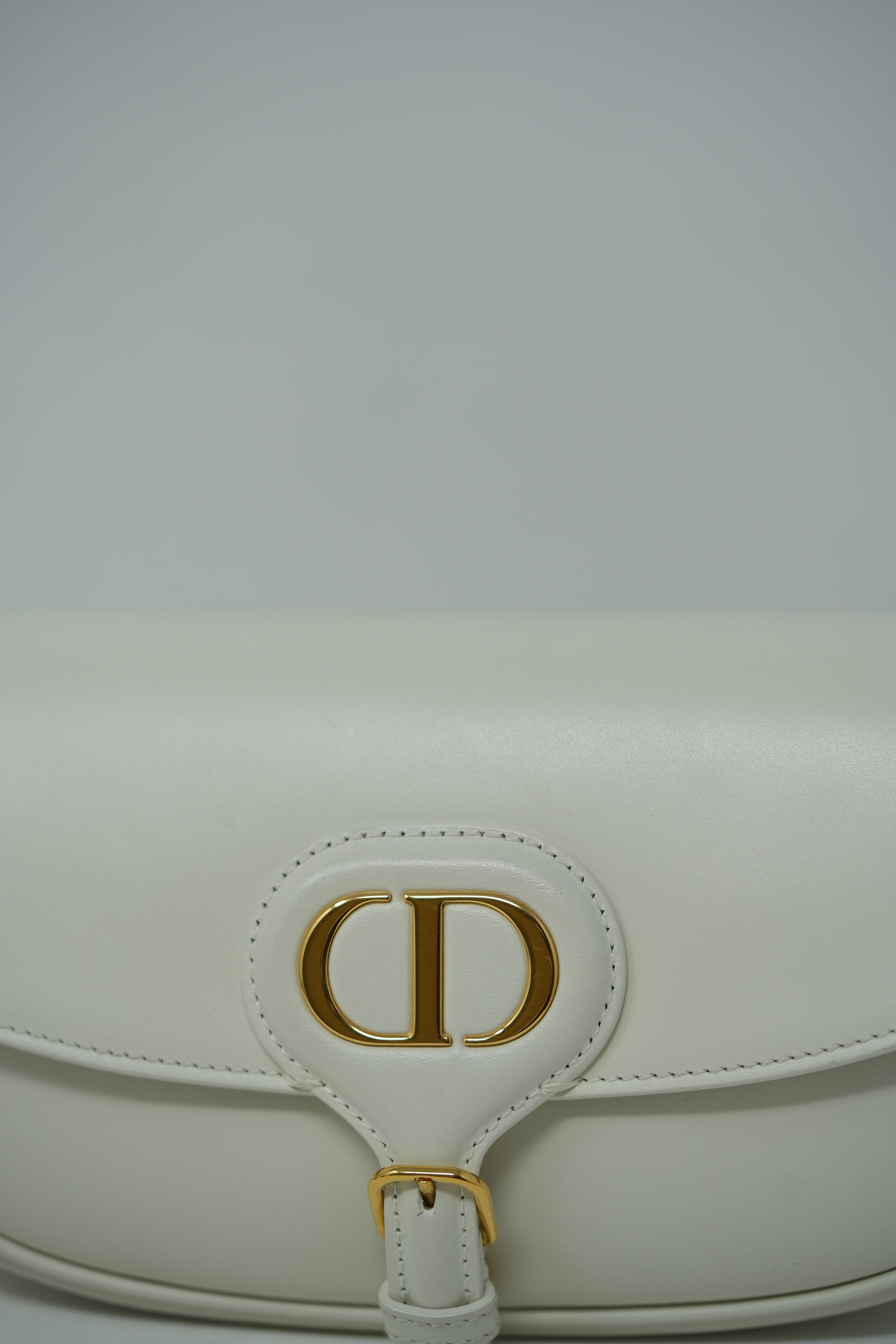 Dior White Calfskin East West Bobby Bag