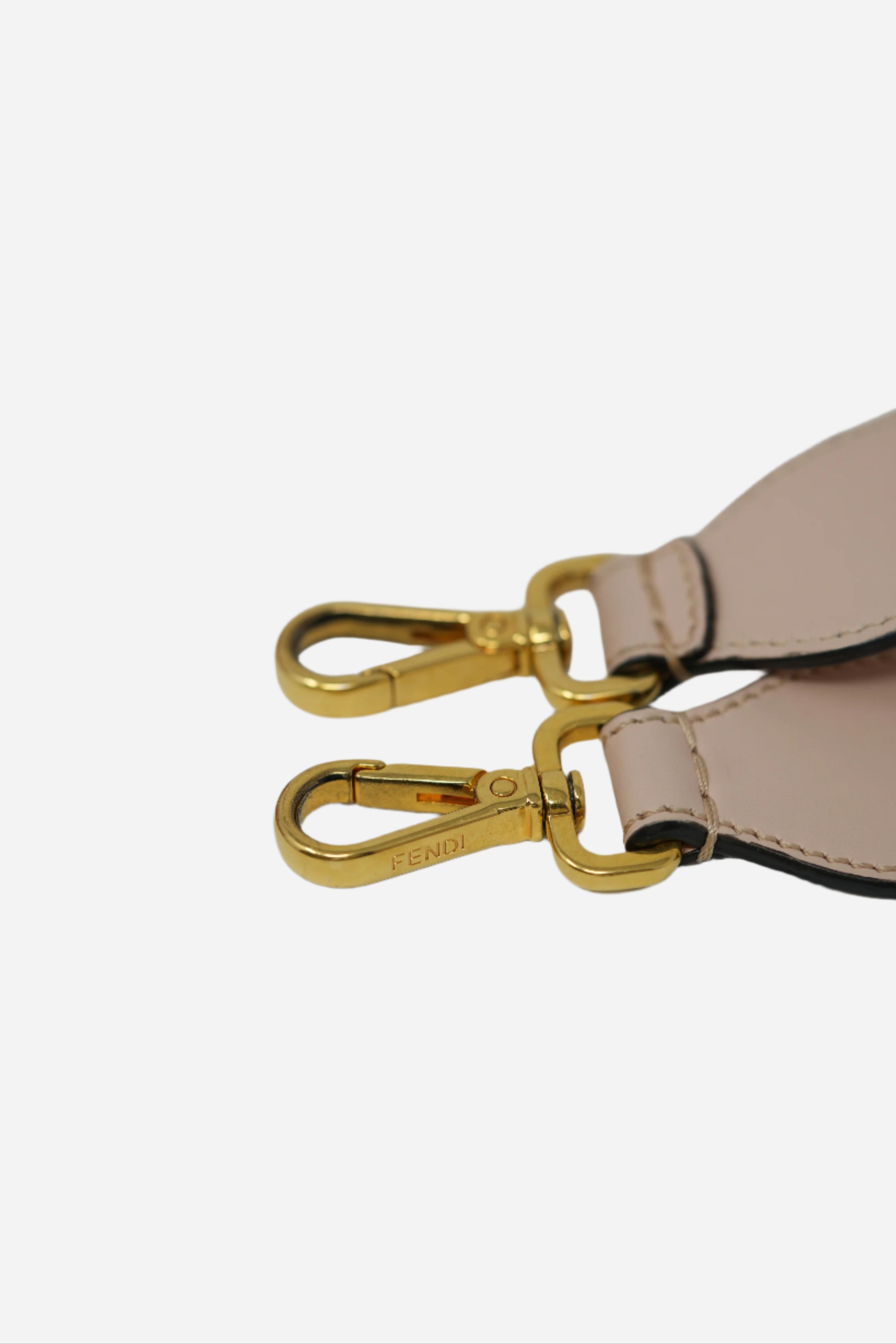 Fendi Canvas Embroidered Baguette Gold-Tone