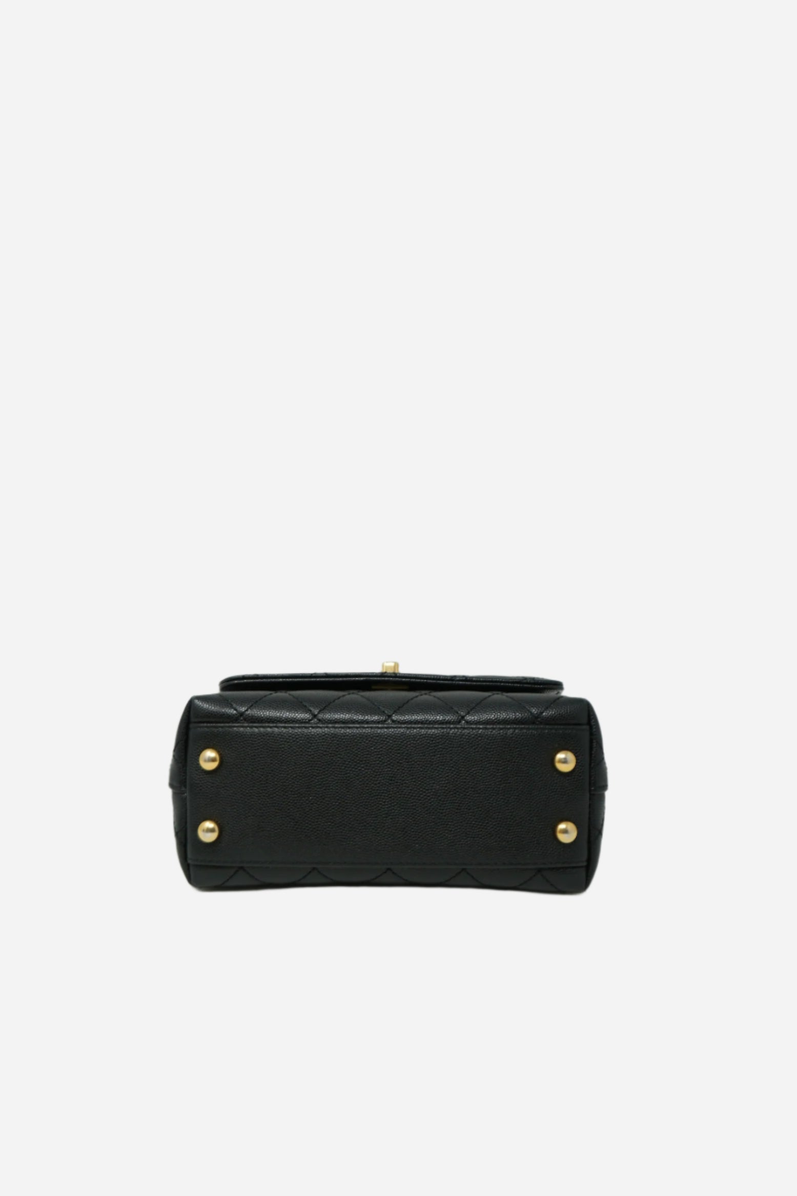 Pre-Owned Chanel Black Caviar Extra Mini Chain Wrapped Coco Handle