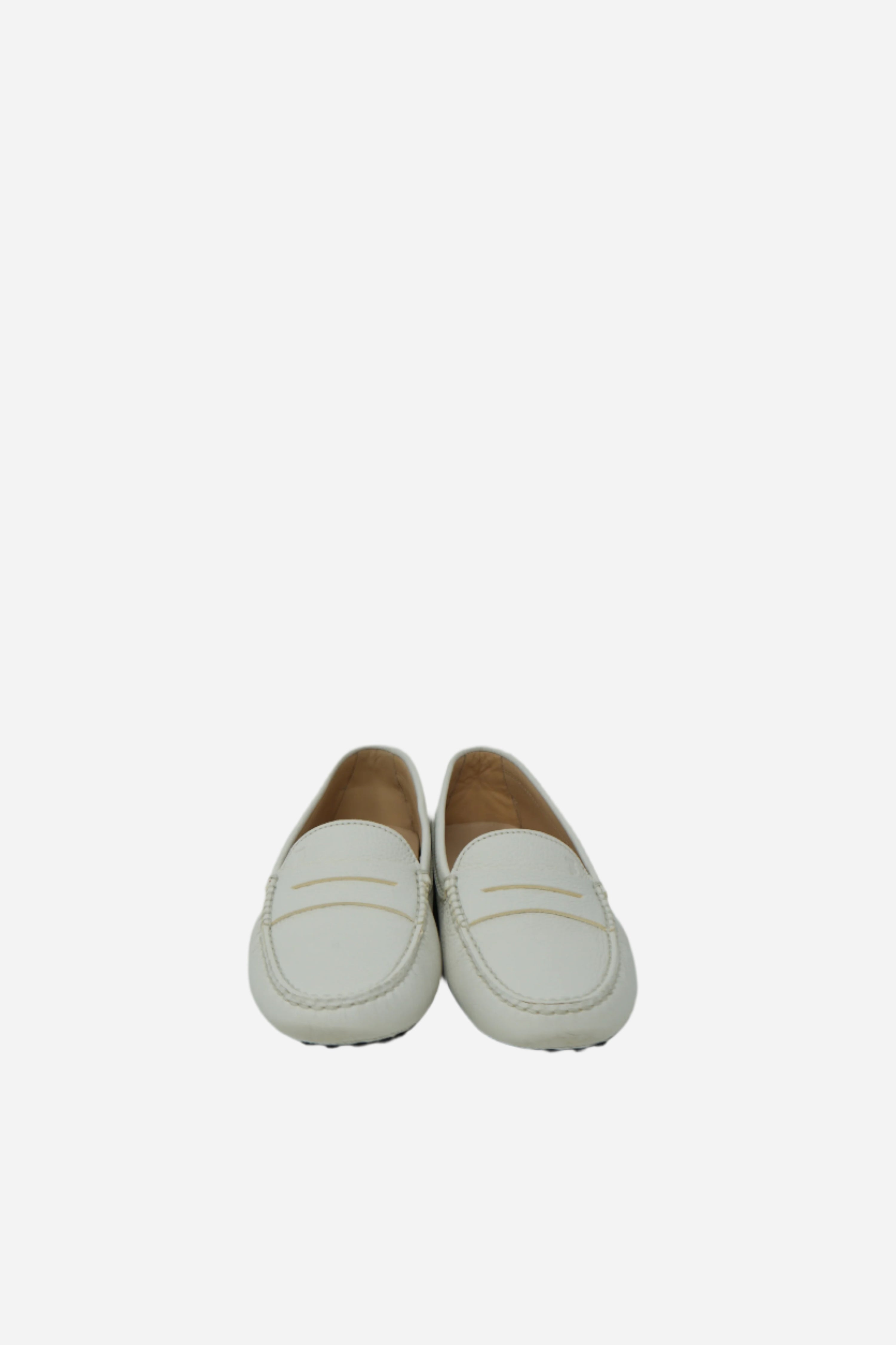Tod's White Leather Gommini Loafers NW