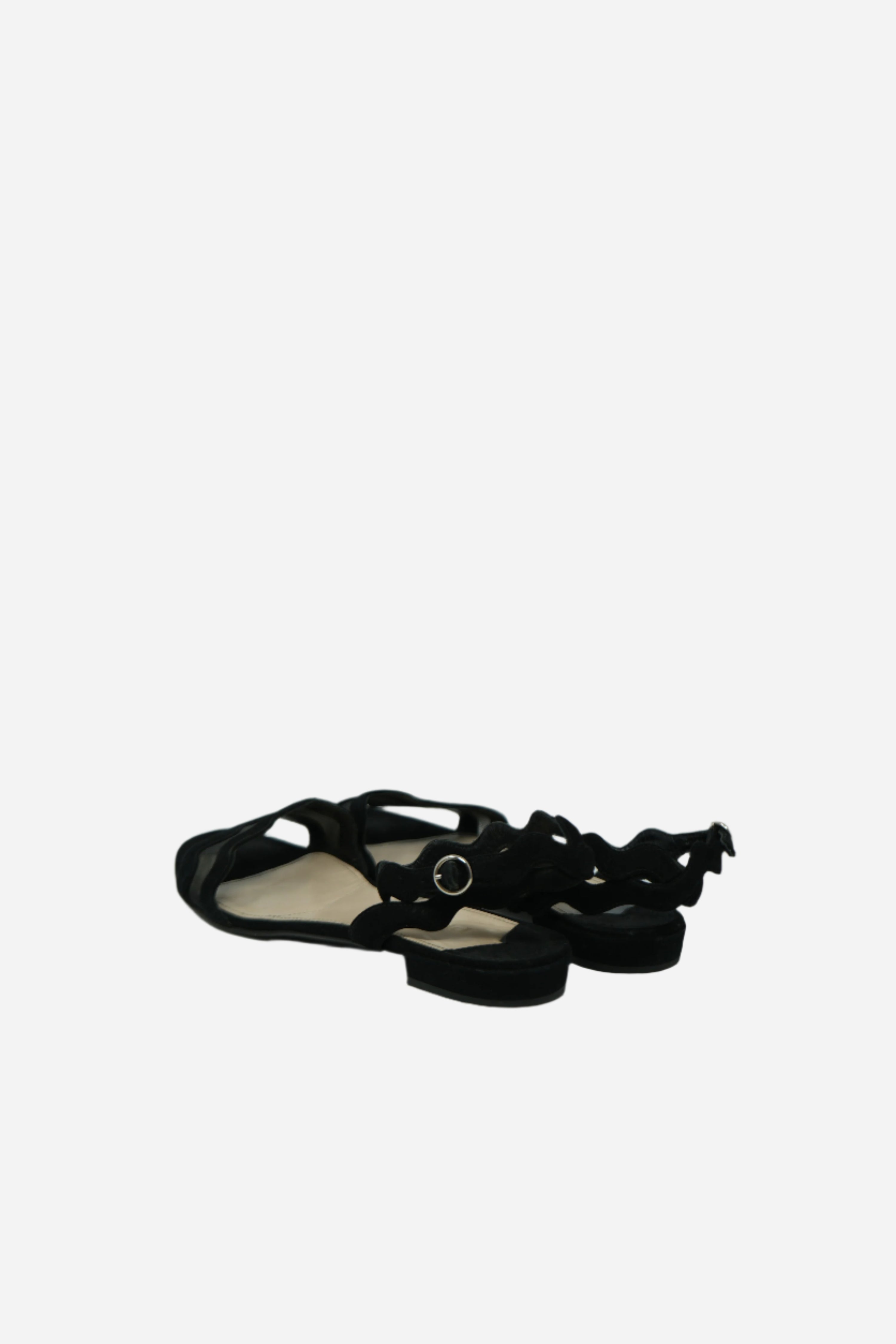 Prada Black Suede And Mesh Sandals