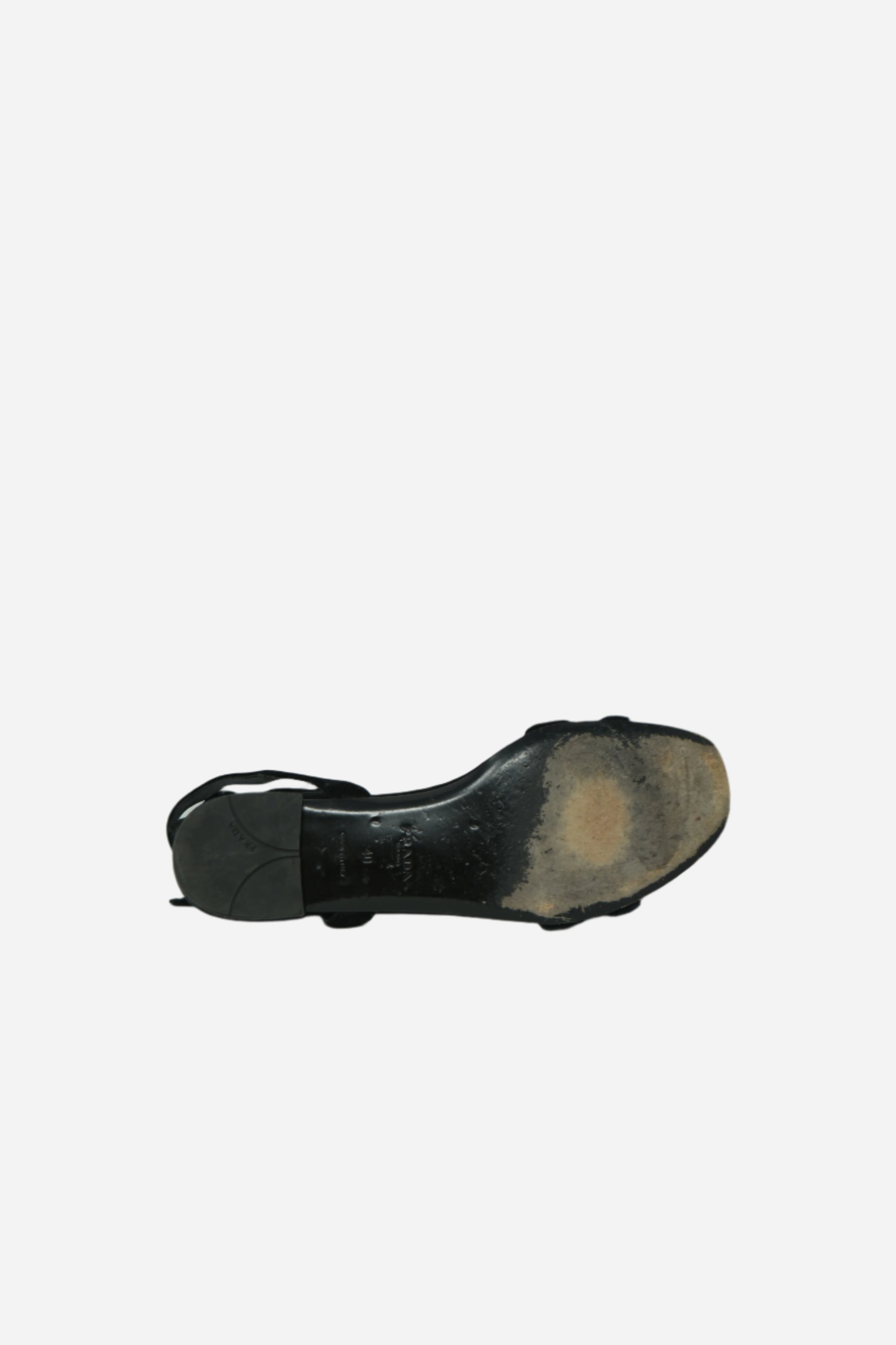 Prada Black Suede And Mesh Sandals