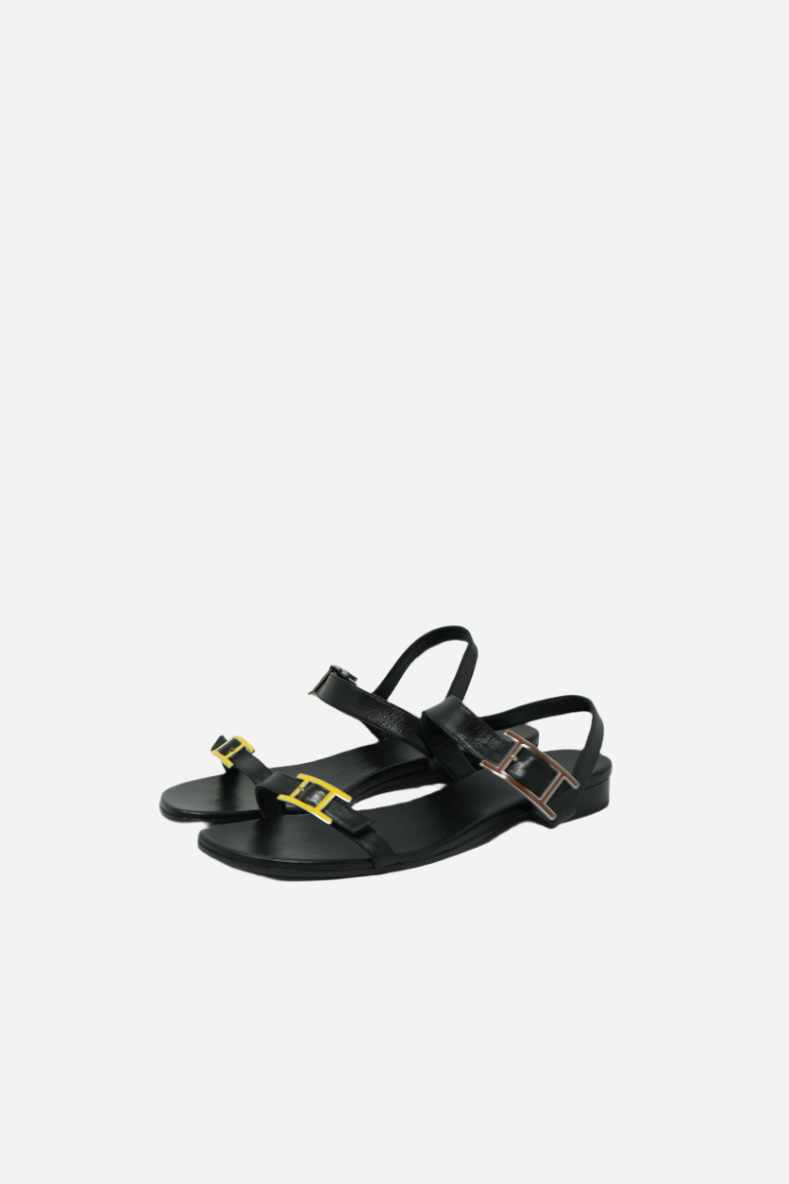 Hermes Egerie Yellow H Buckle Sandals