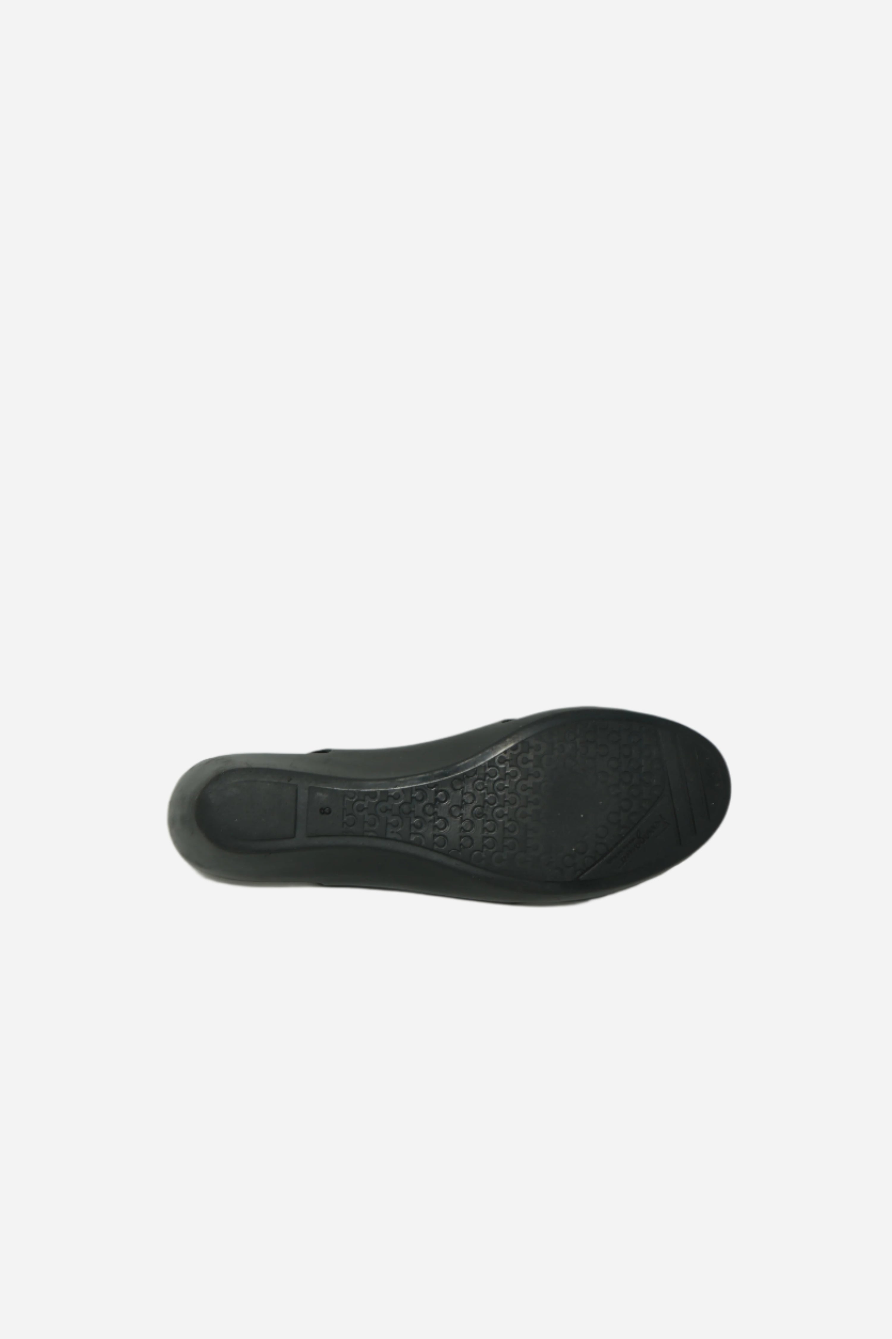 Ferragamo Gold Bow Jelly Flats