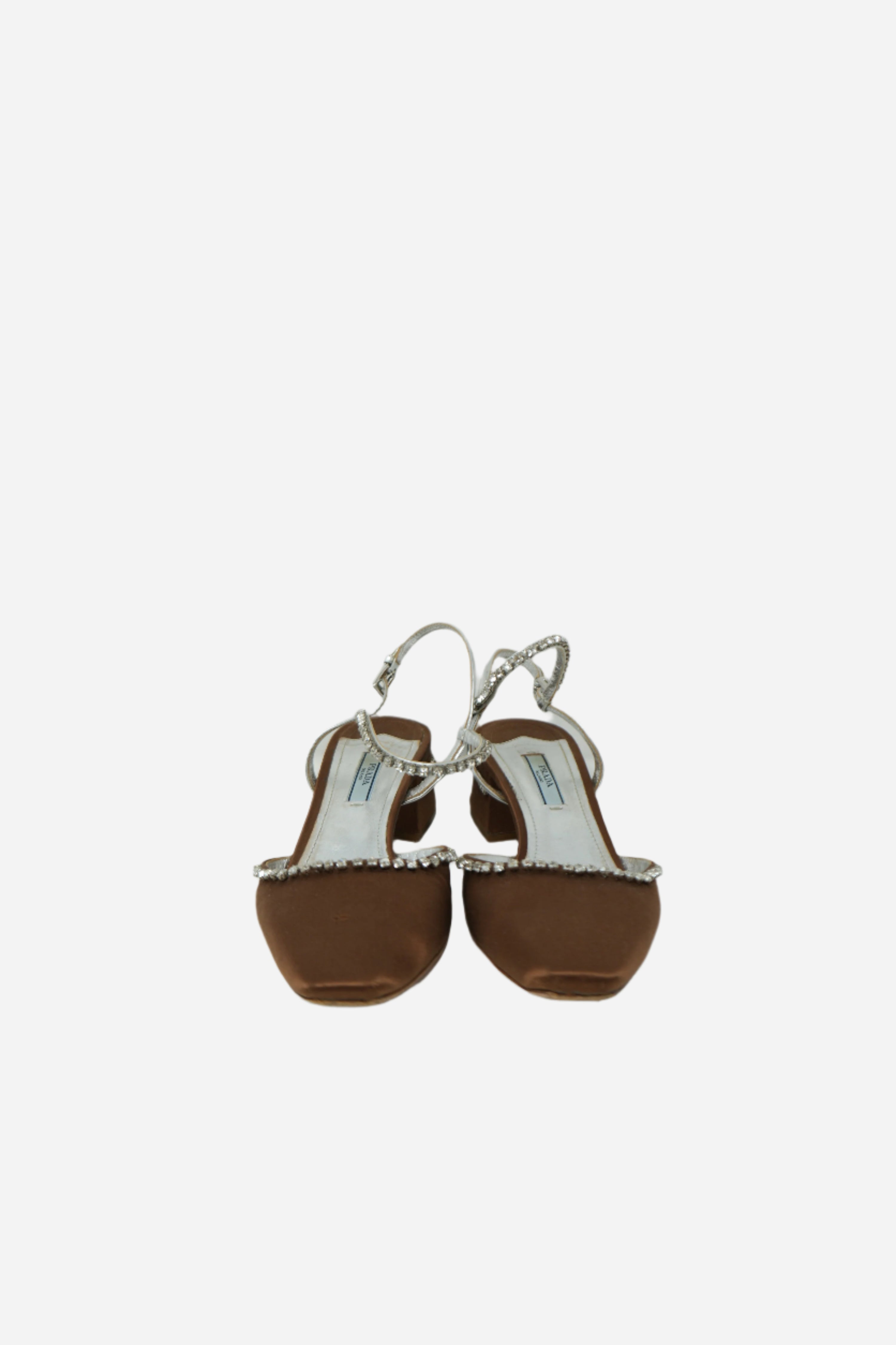 Prada Satin Square Toe Sandals