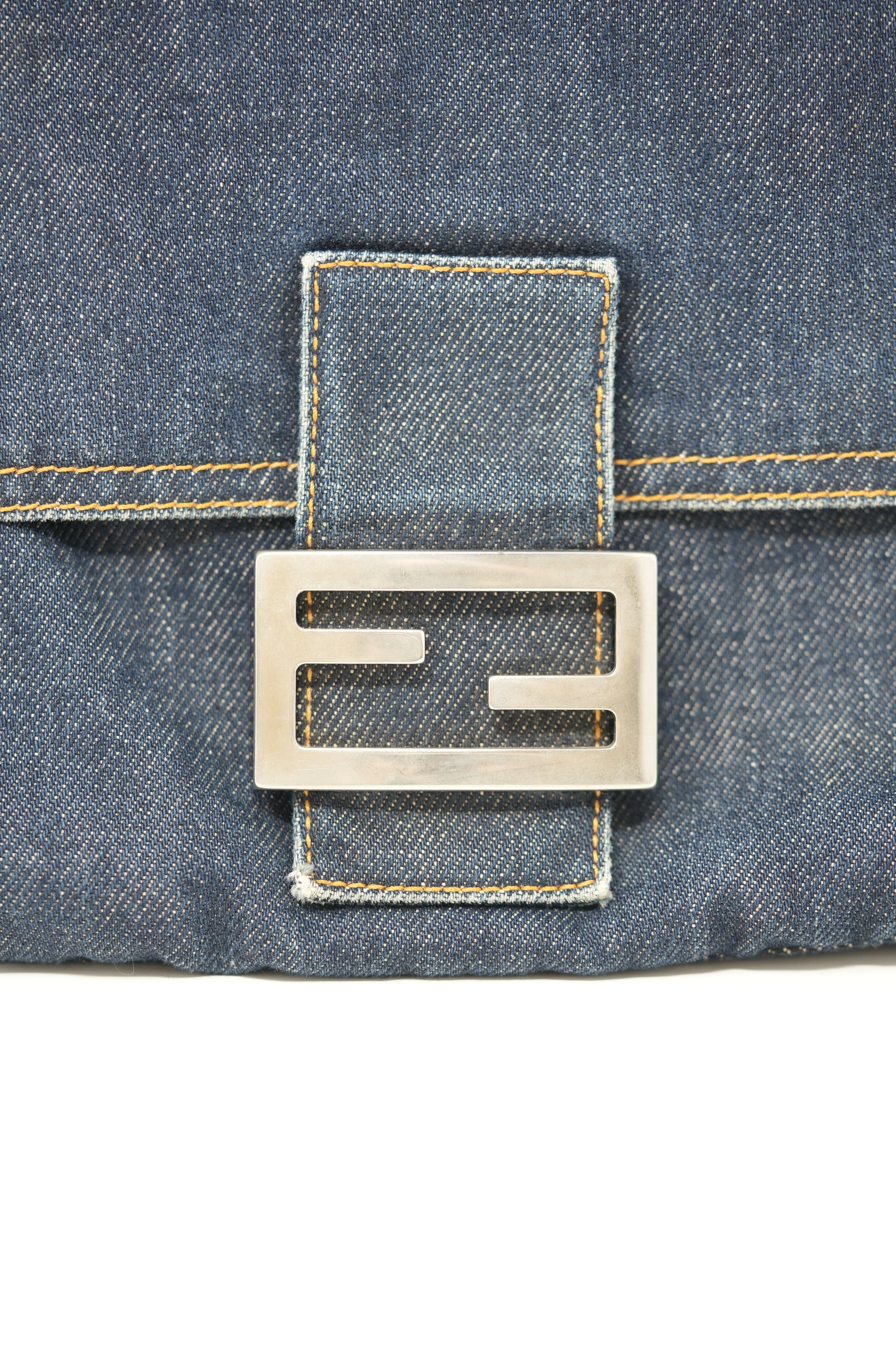 Fendi Large Denim Baguette