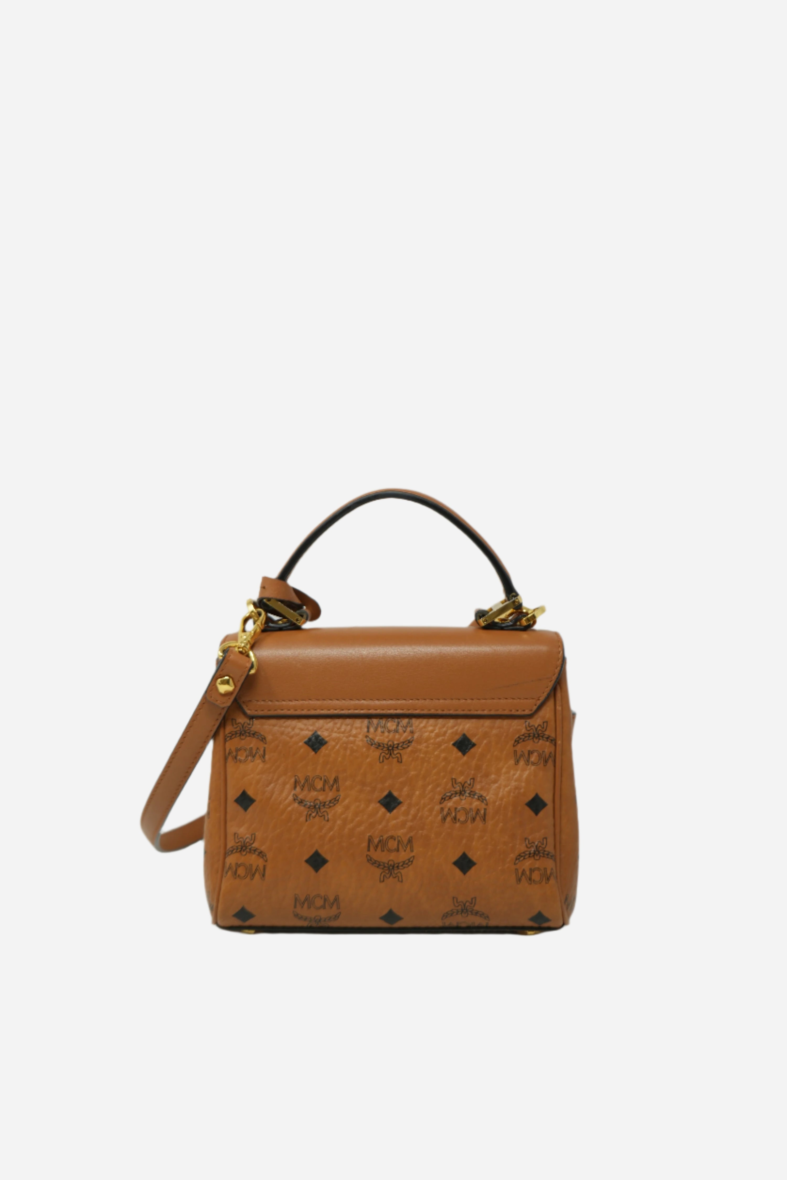 MCM Visetos Studded Mini Handle Bag