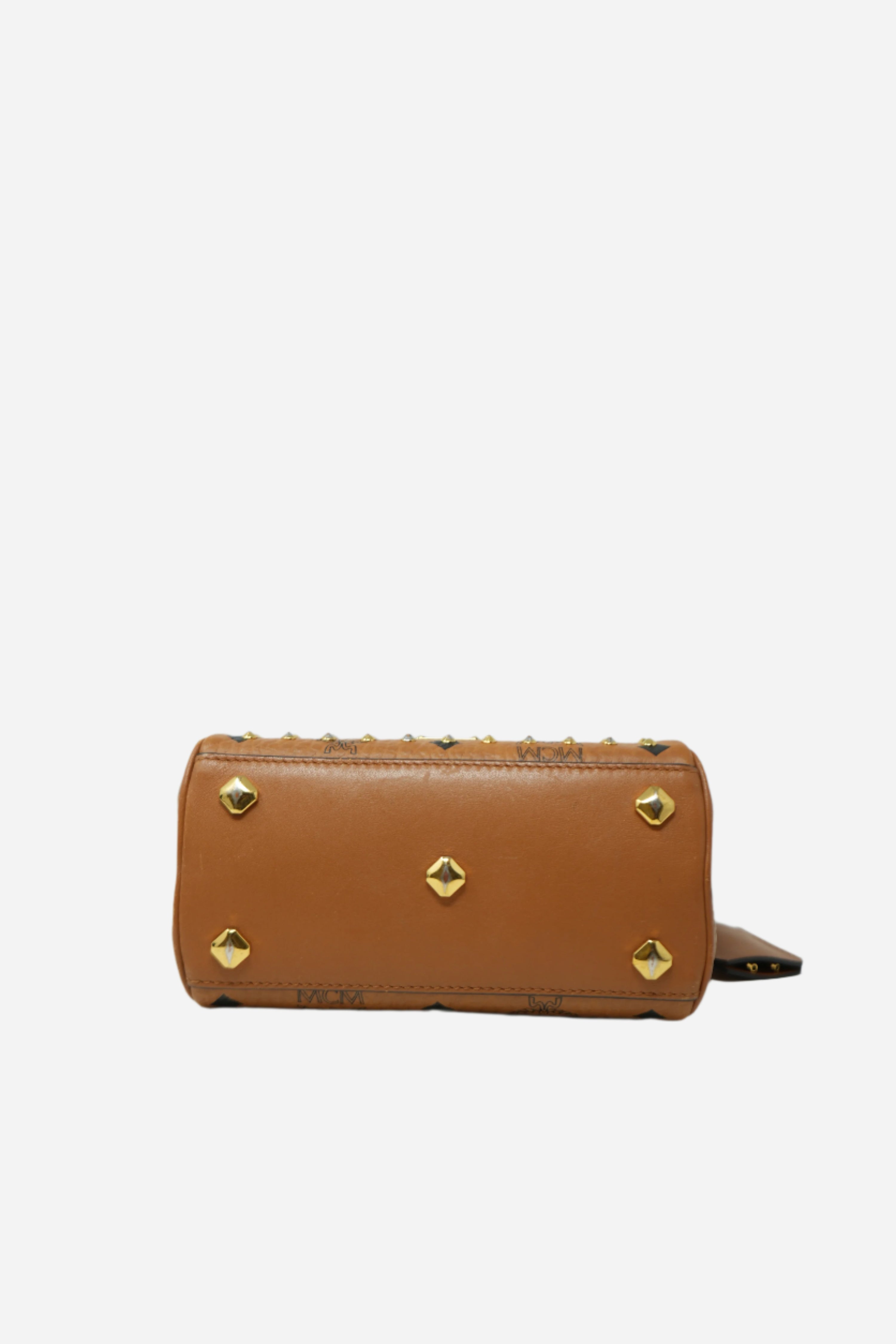 MCM Visetos Studded Mini Handle Bag