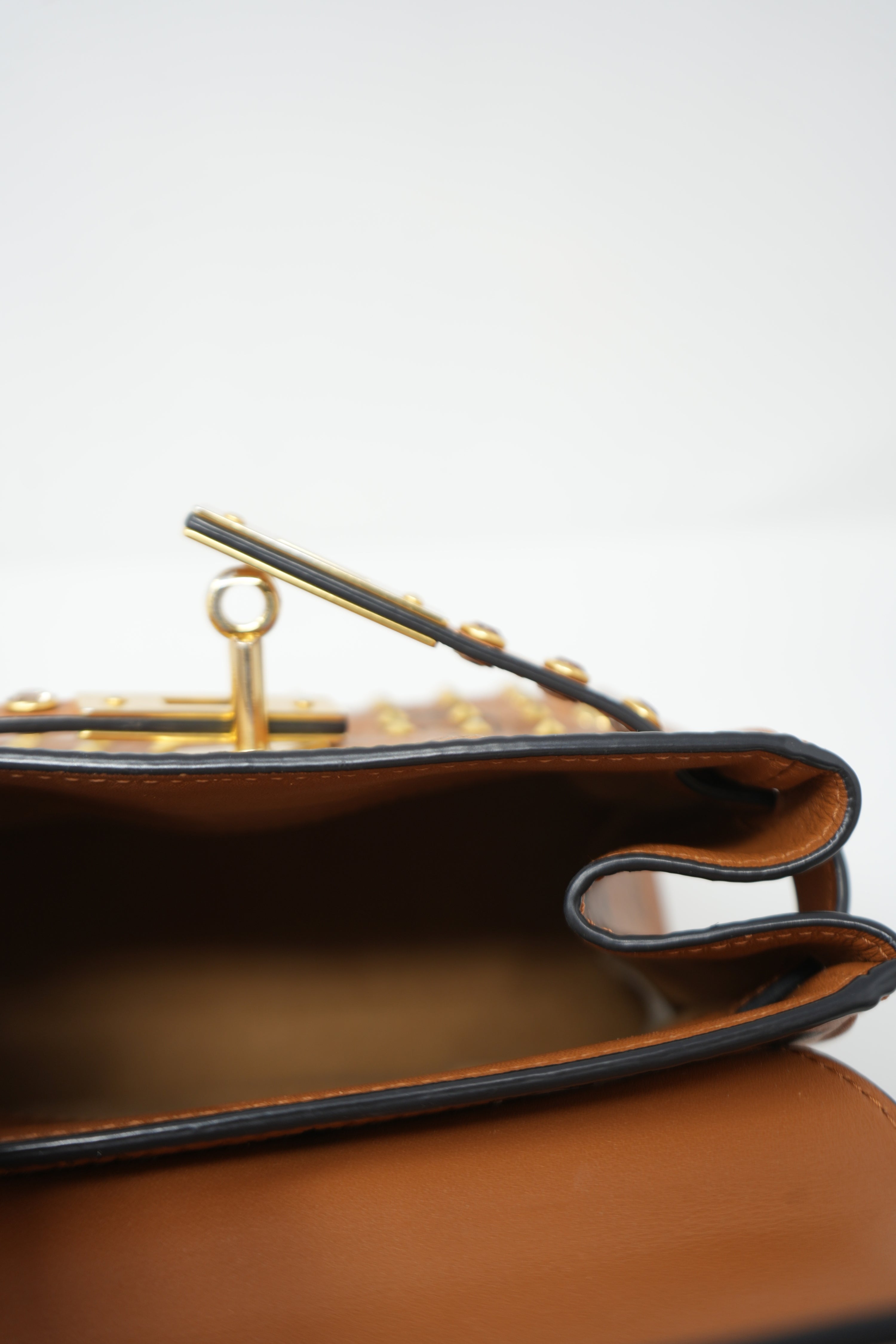 MCM Visetos Studded Mini Handle Bag