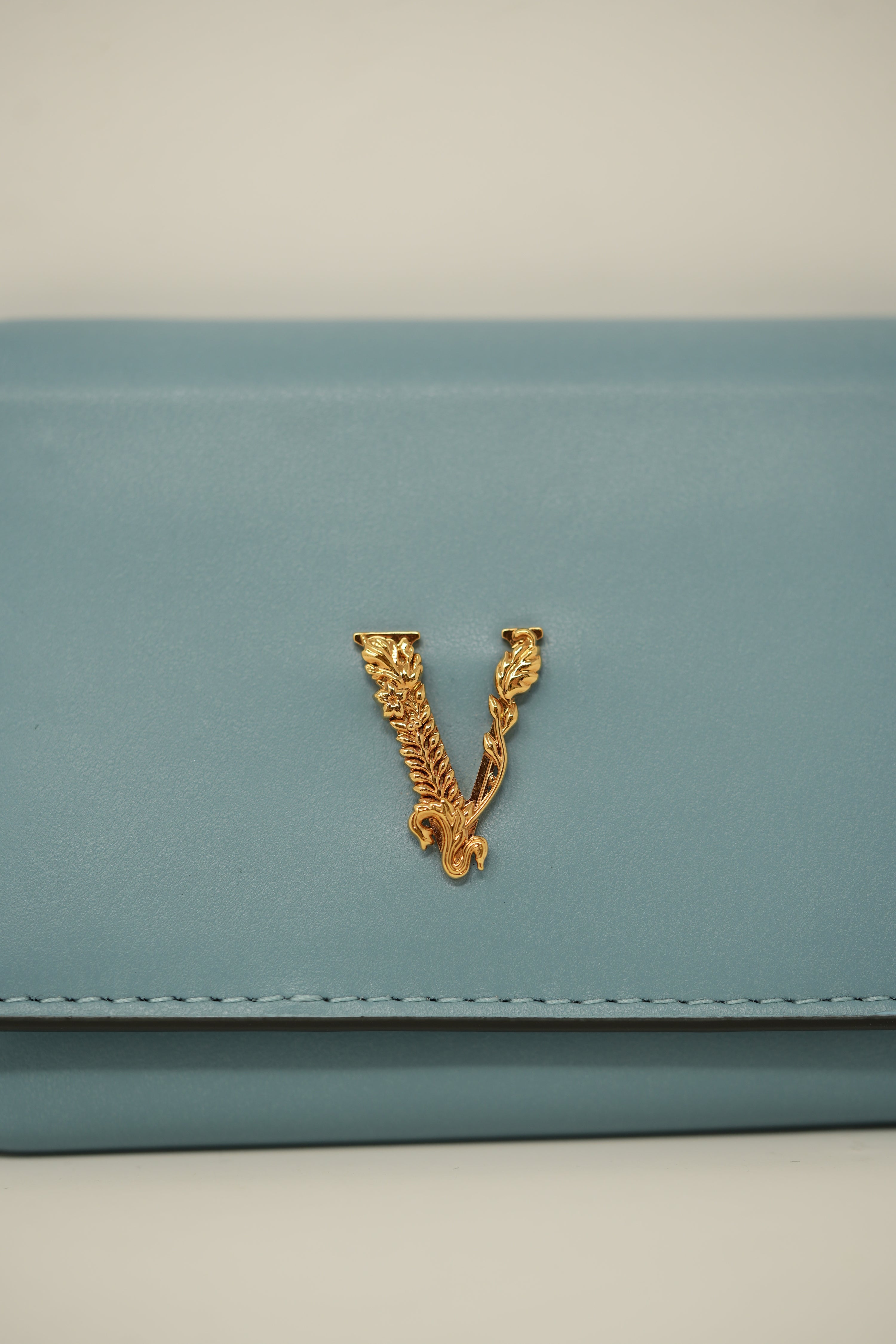 Versace Blue Compact Wallet