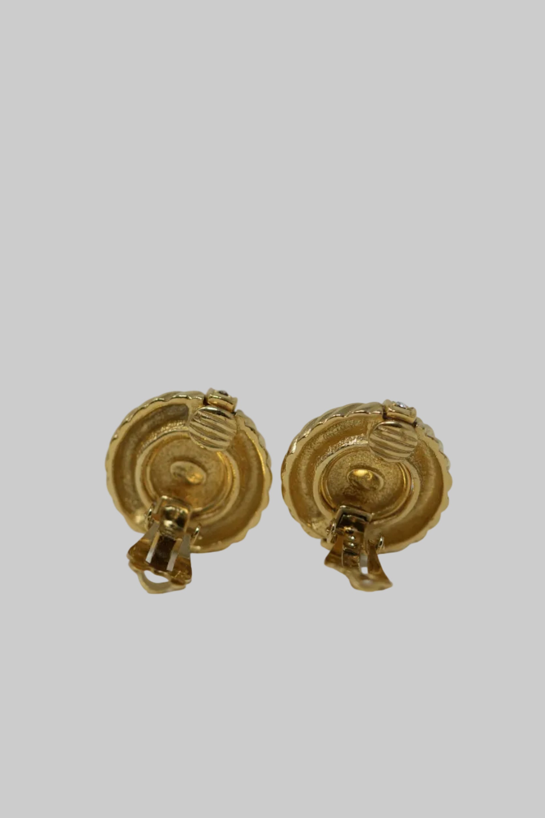 Givenchy Vintage Round Rhinestone Earrings