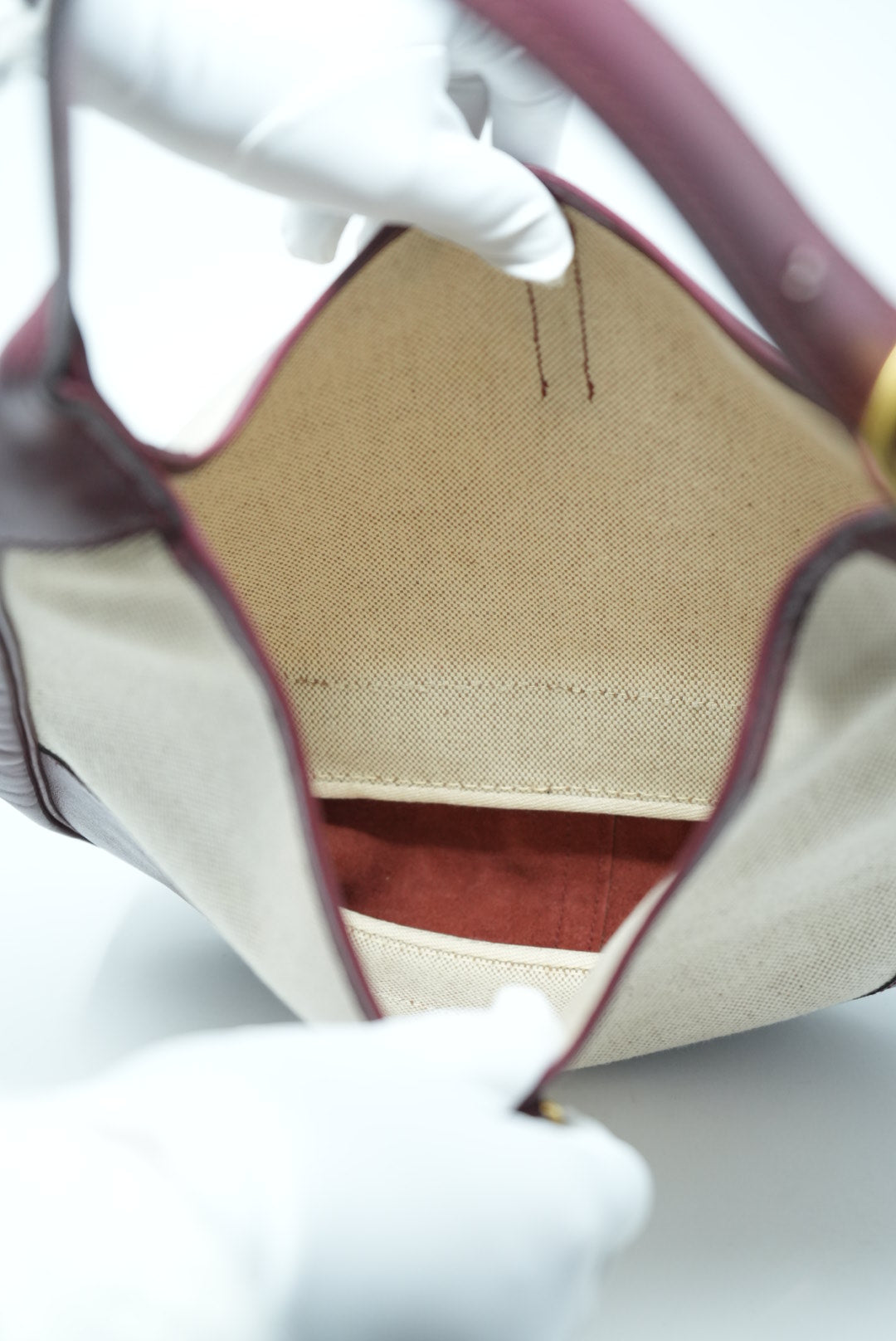 Hermes Vintage Leather&Canvas Shoulder Bag