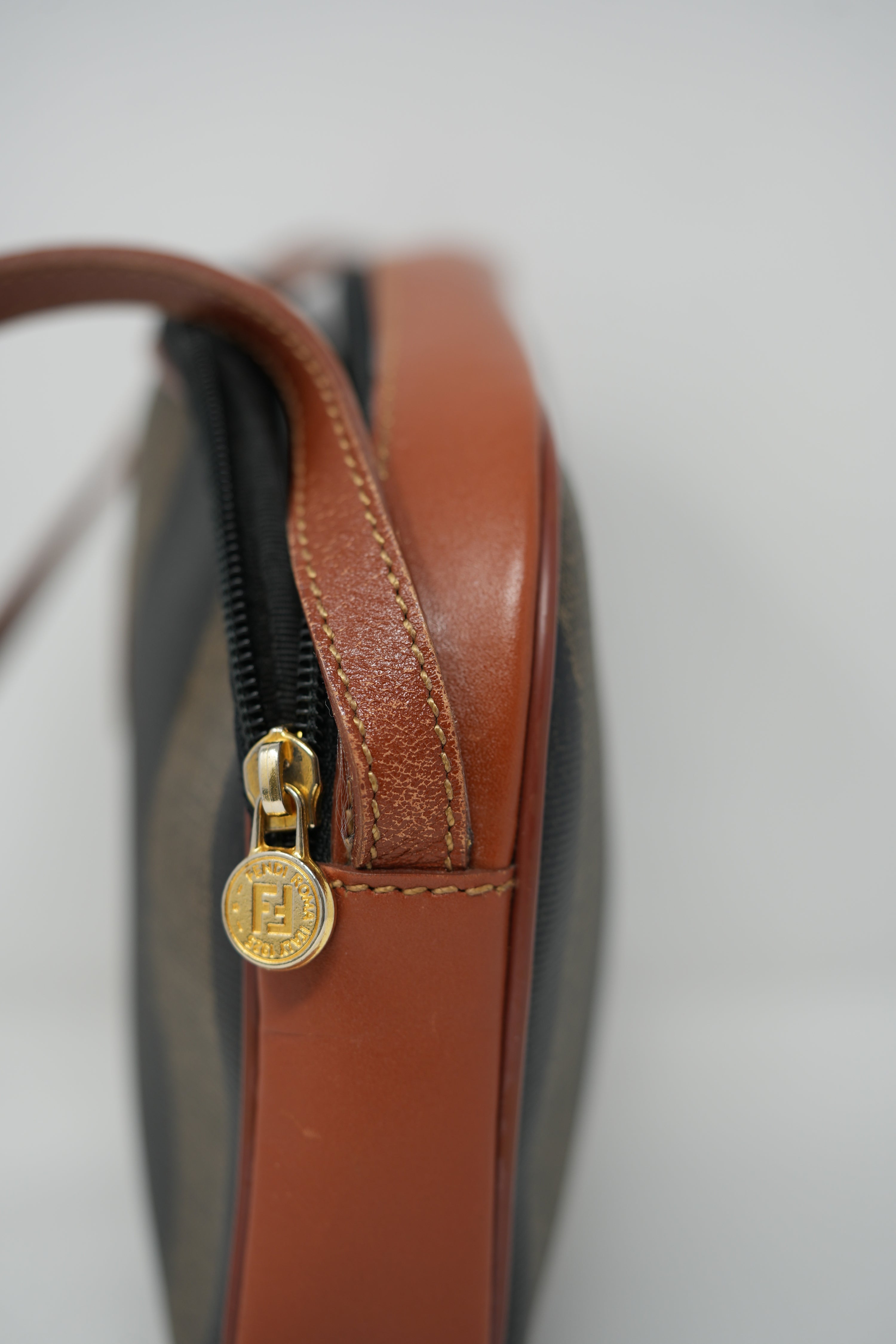 Fendi Vintage Pequin Canvas Crossbody