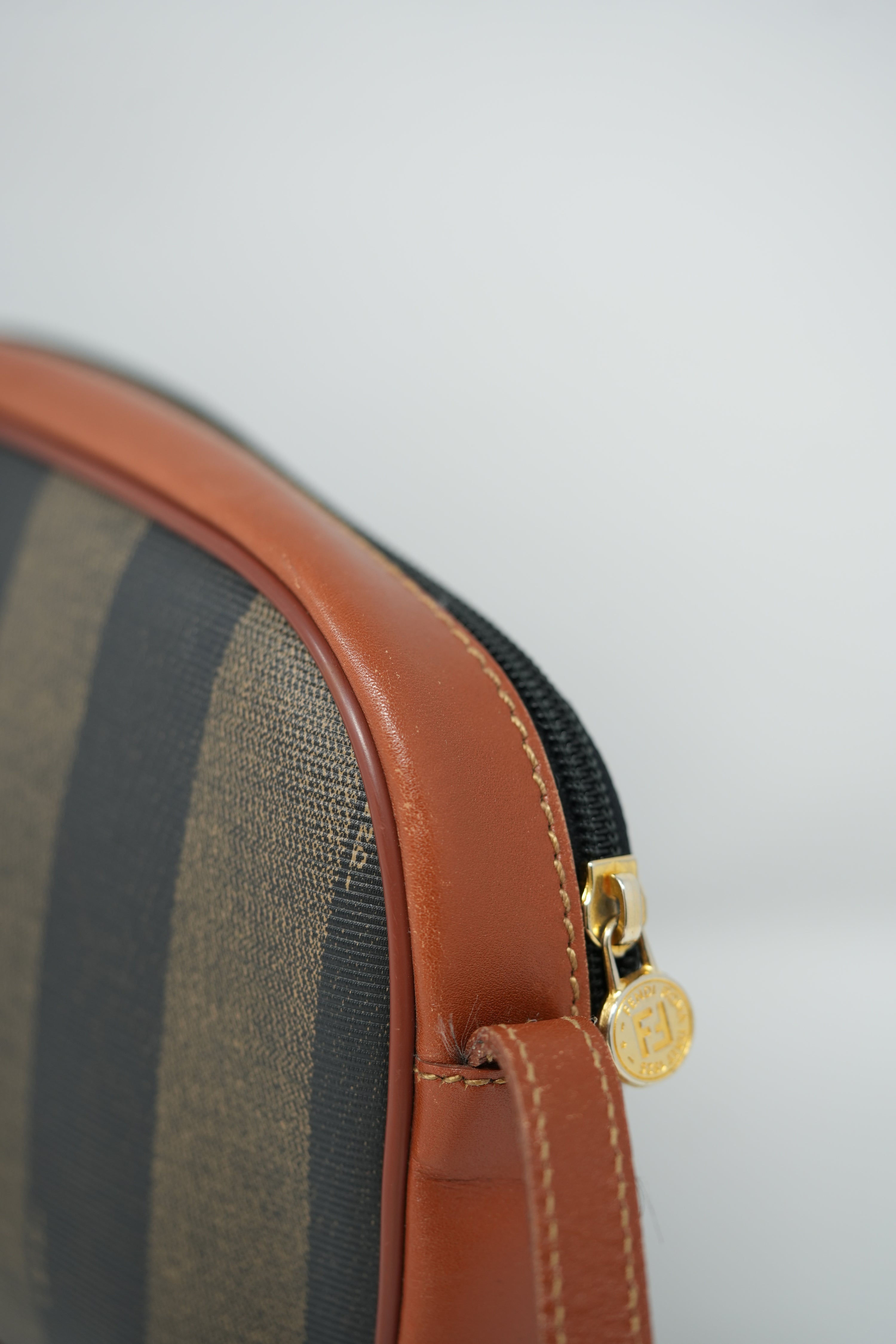 Fendi Vintage Pequin Canvas Crossbody