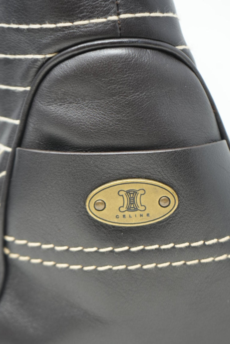 Celine Vintage Brown Leather Handbag