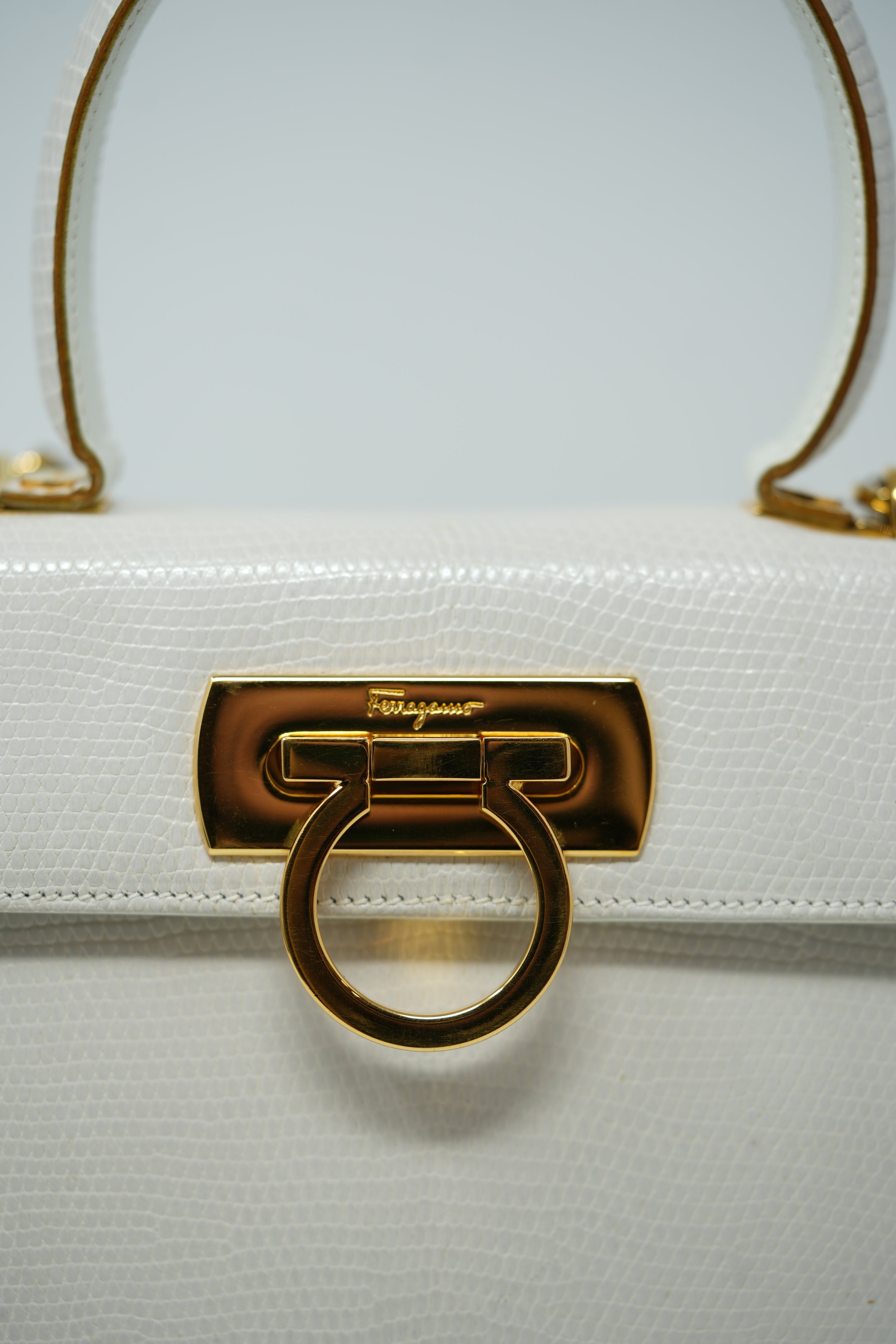 Salvatore Ferragamo Lizard Top Handle Bag