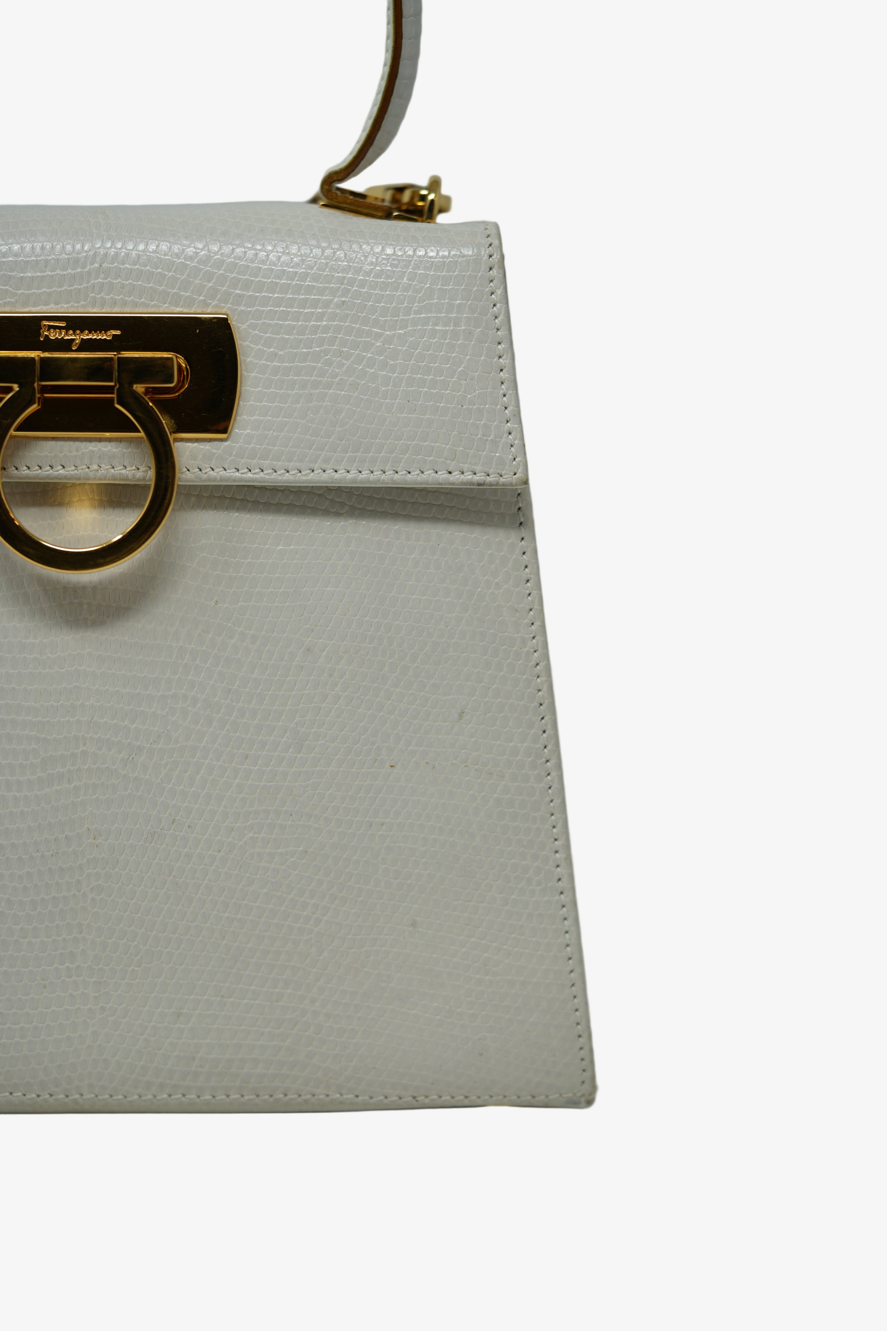 Salvatore Ferragamo Lizard Top Handle Bag