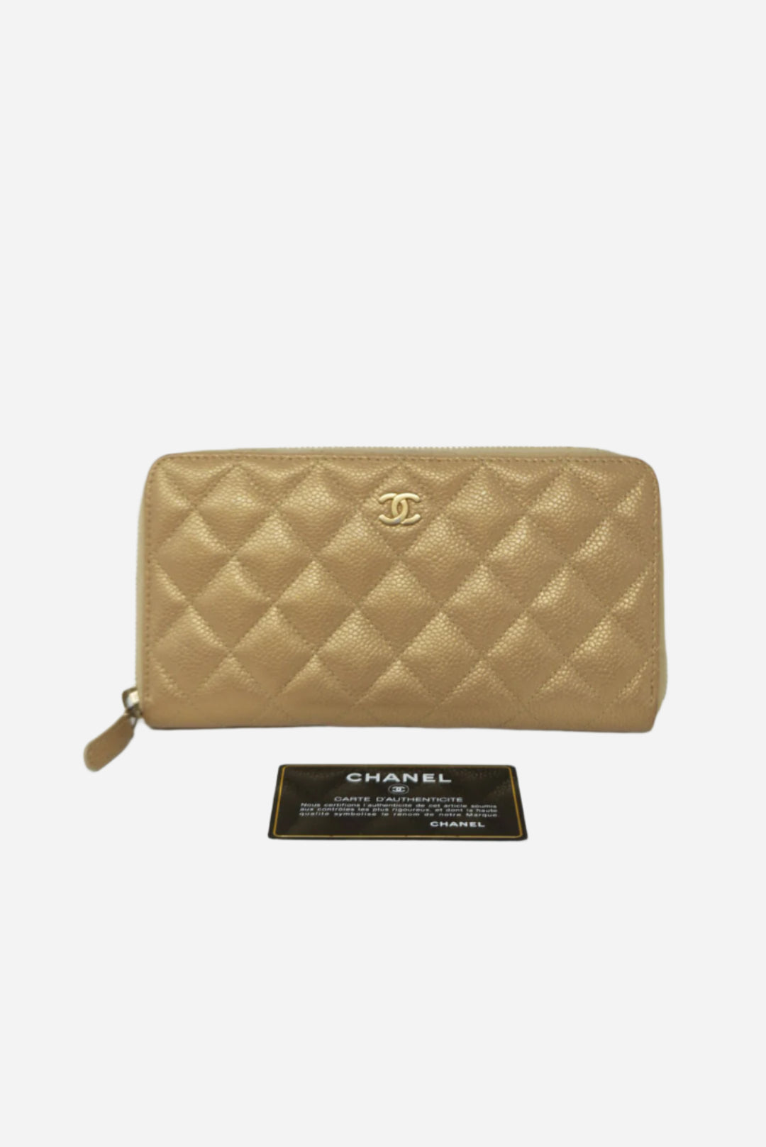 Pre-Owned Chanel 2014-2015 Long Wallet Caviar