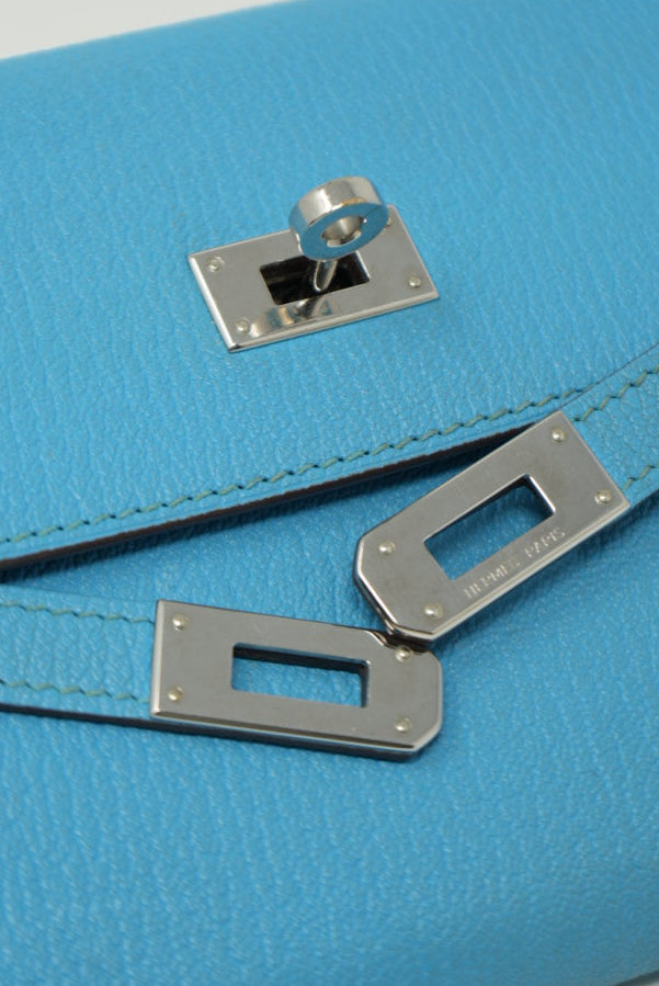 Hermes Kelly Longue Wallet Bleu Azteque R(2014)