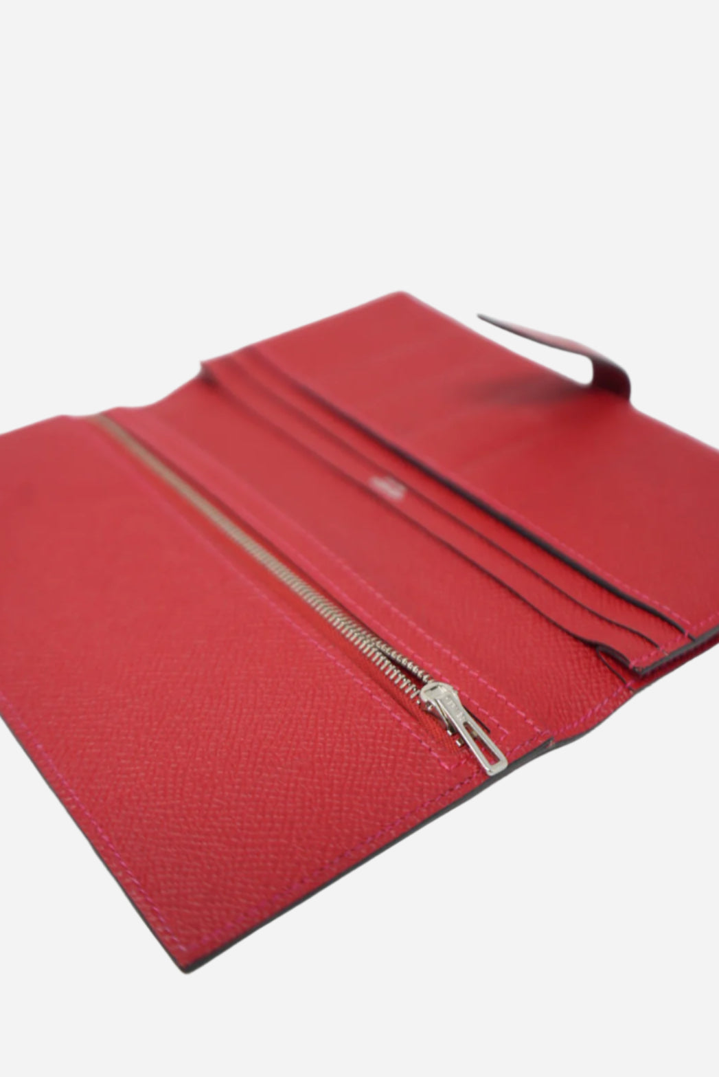 Hermes Red Espom Leather Bearn Wallet 2015