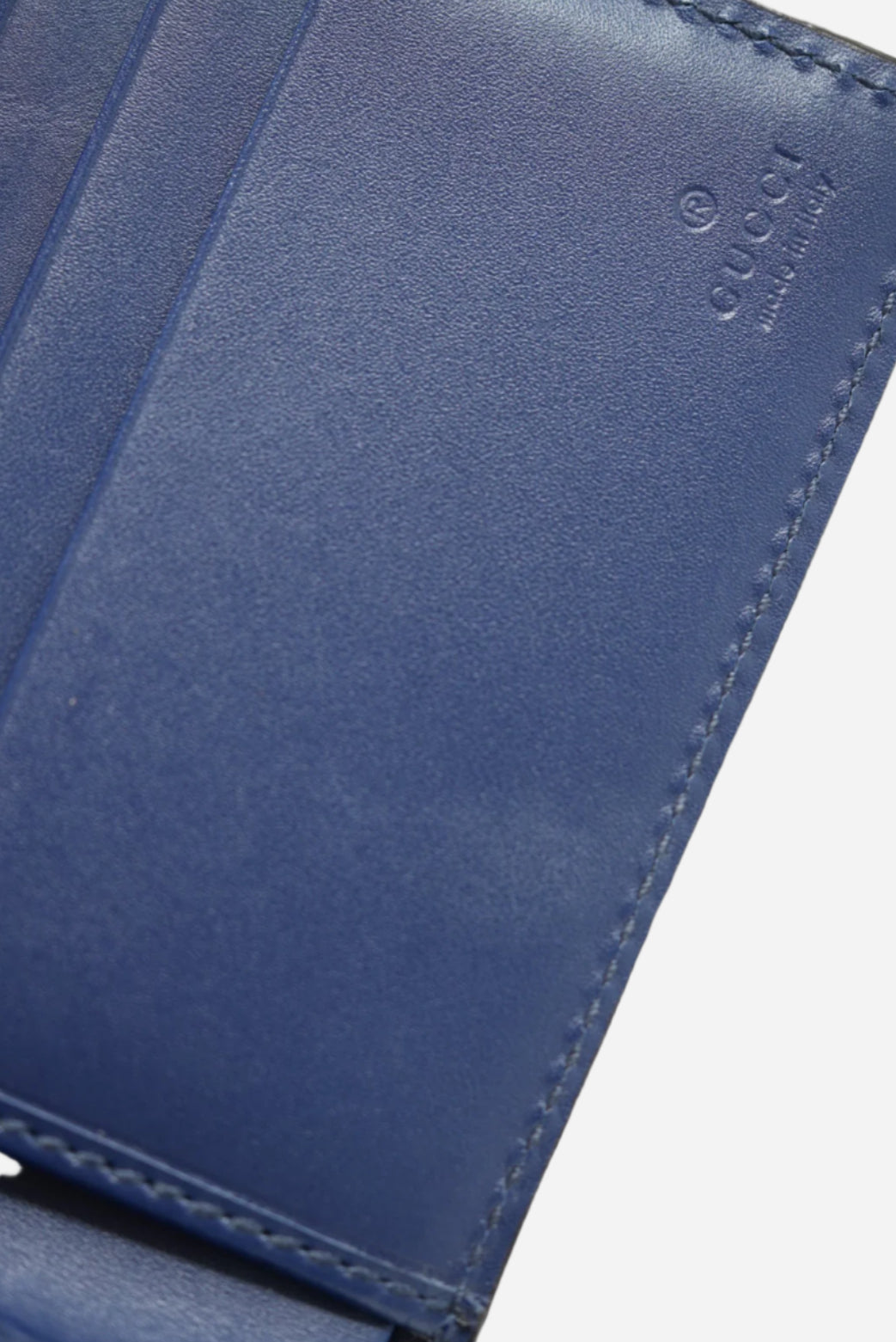 Gucci Pattern Wallet Blue Leather